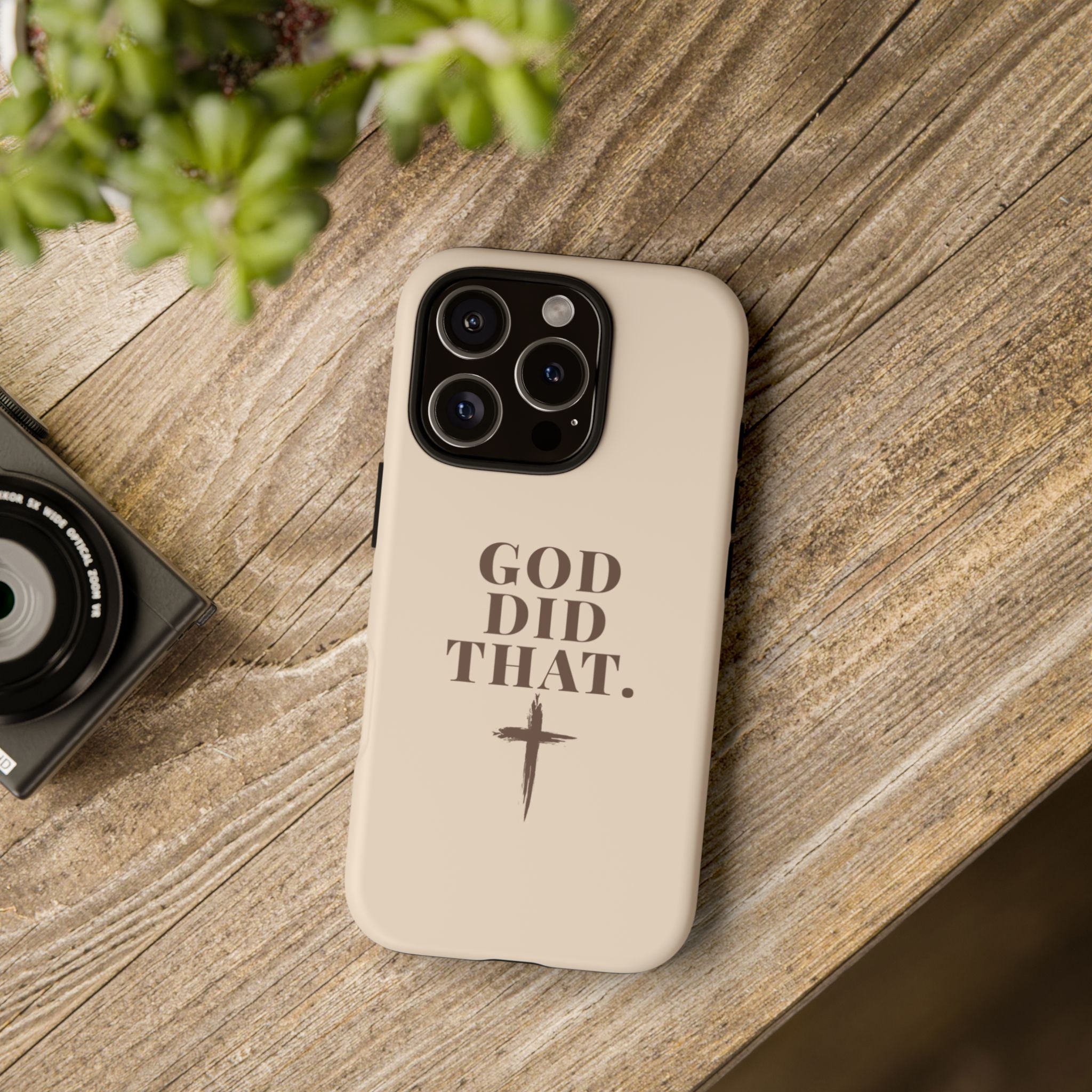 Christian Phone Case — “God Did That.” Cross Design, Faith iPhone Cover