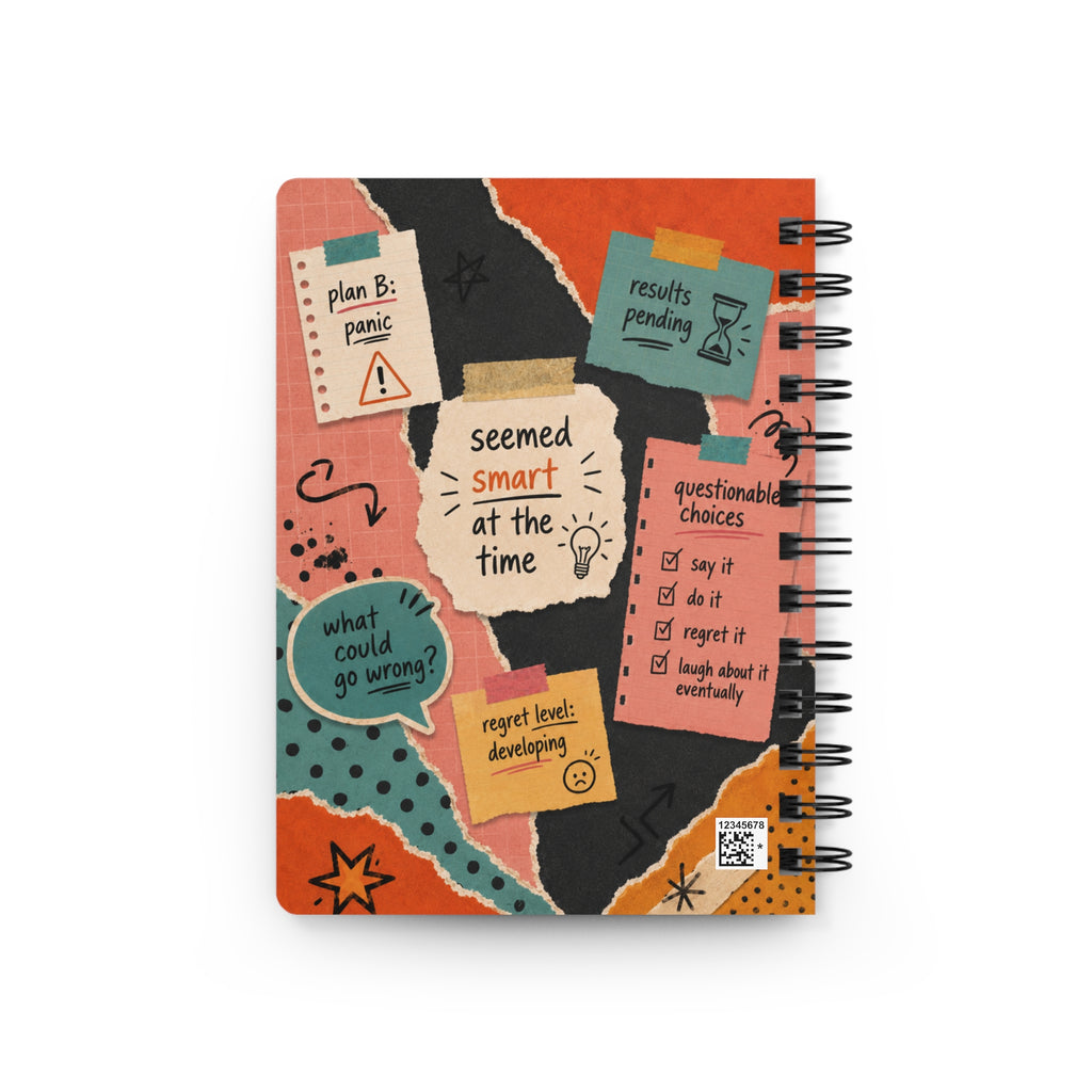 Spiral Journal — “A Collection of Bad Ideas” Illustrated Notebook for Creative Notes & Funny Gift