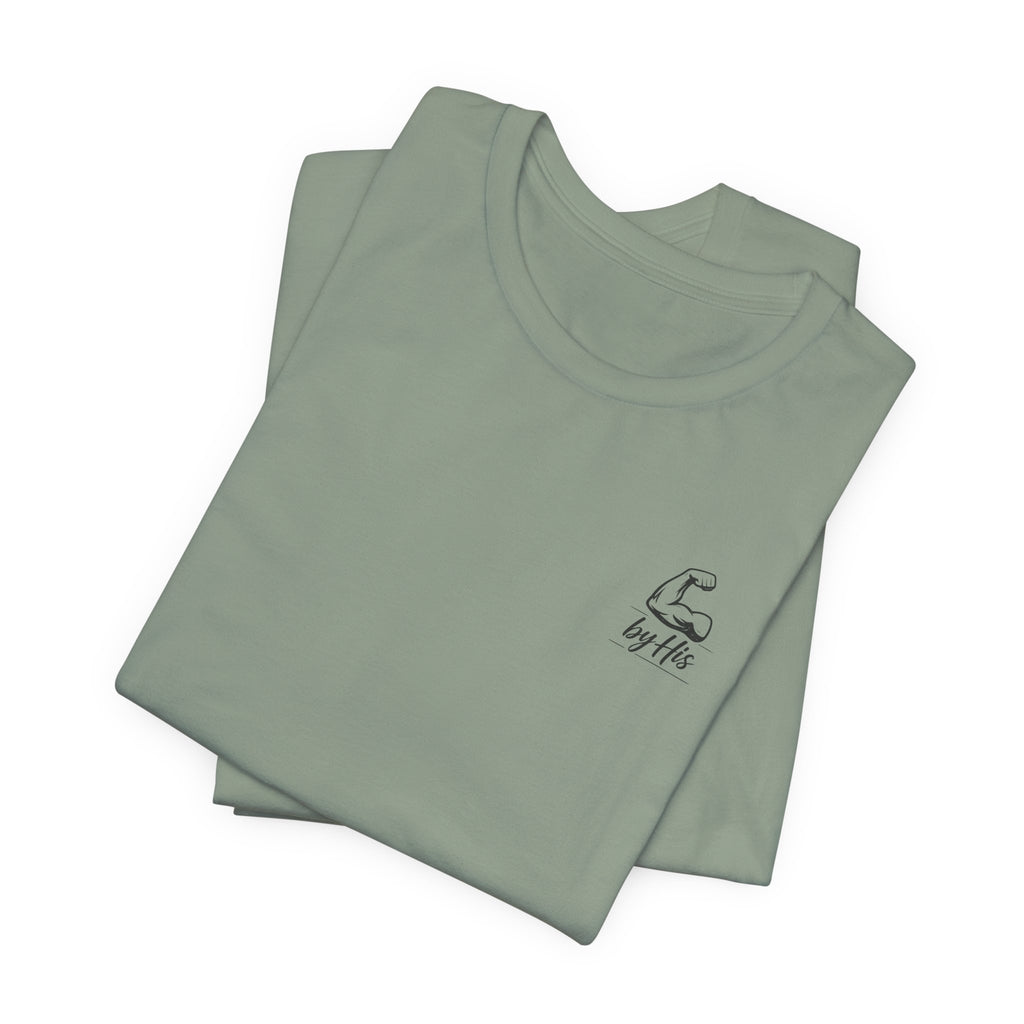 Not By My Strength By His Power Shirt | Christian Gym Tee | Faith Workout Shirt | Bella Canvas Back Print Shirt