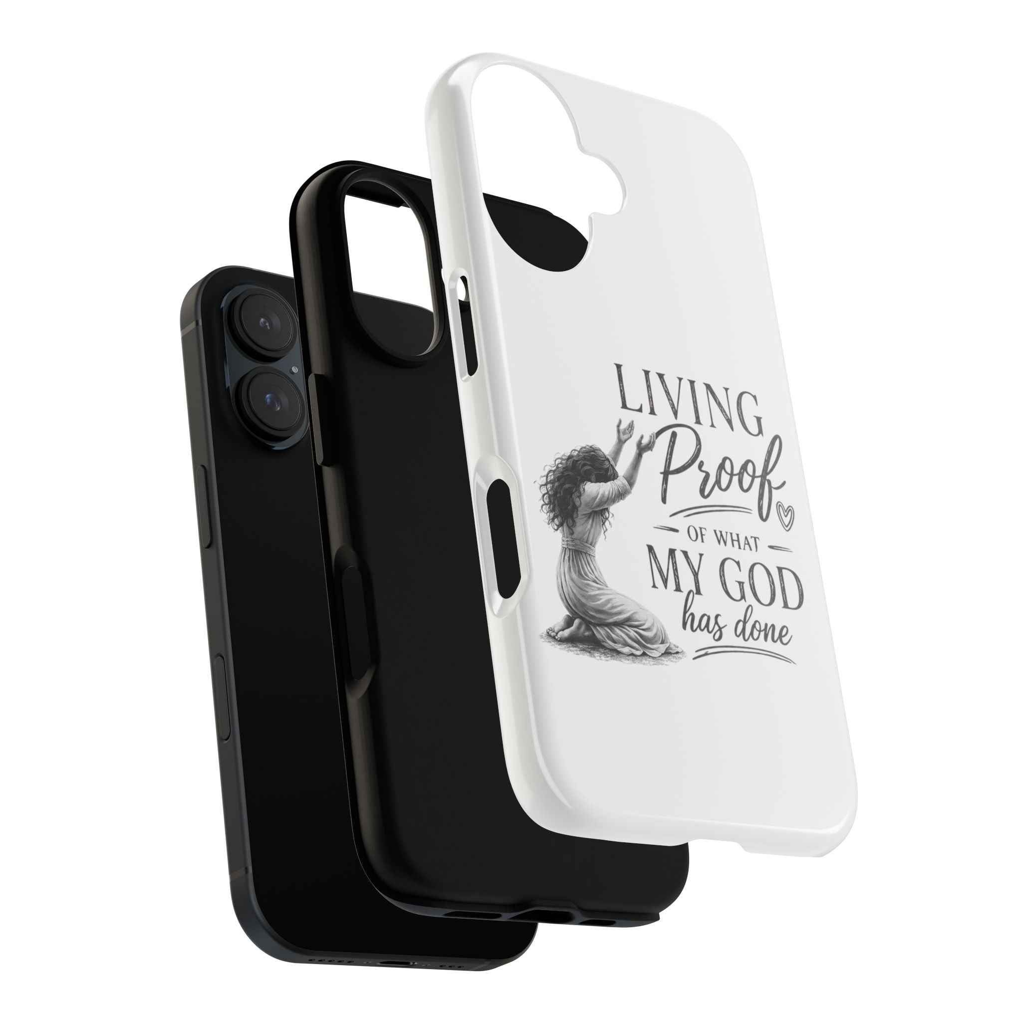 Faith-Inspired Tough Phone Case — "Living Proof of What My God Has Done"