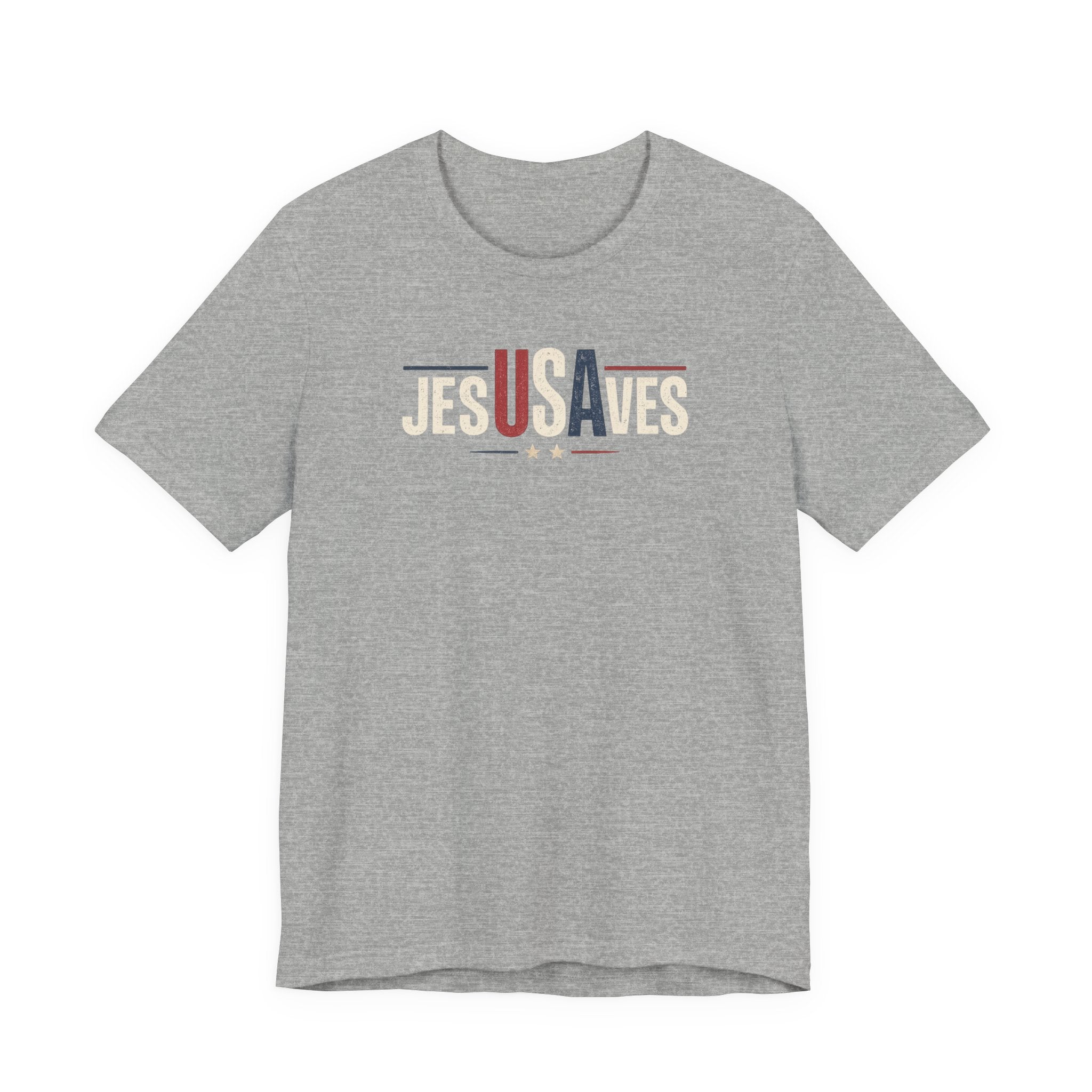 Jesus Saves Patriotic T‑Shirt — 'JesUSAves' Christian Tee