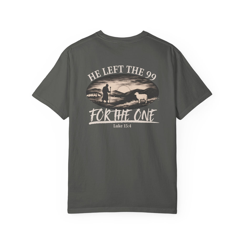 He Left the 99 Tee | One Was Worth It Shirt | Luke 15:4 Christian T-Shirt | Comfort Colors