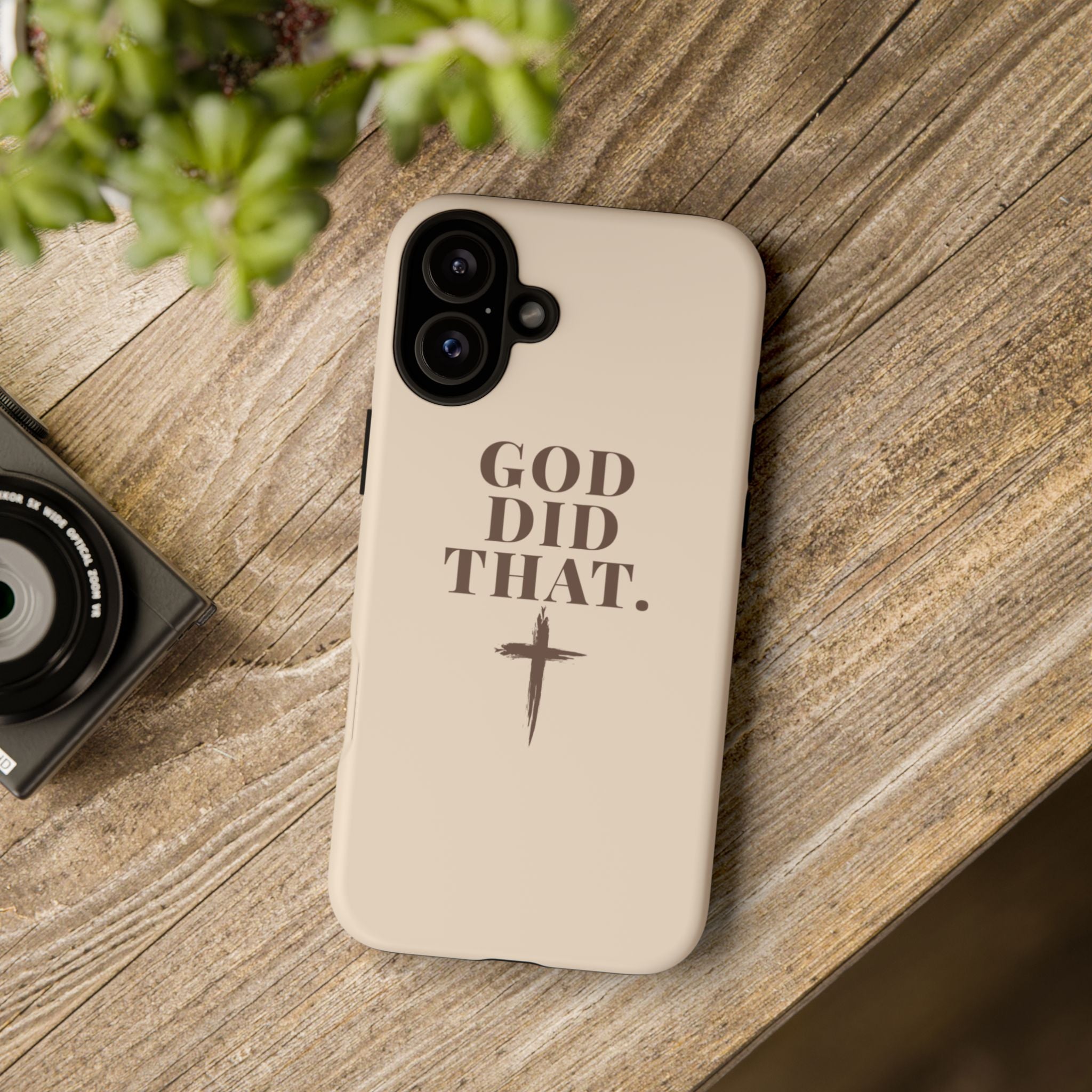 Christian Phone Case — “God Did That.” Cross Design, Faith iPhone Cover