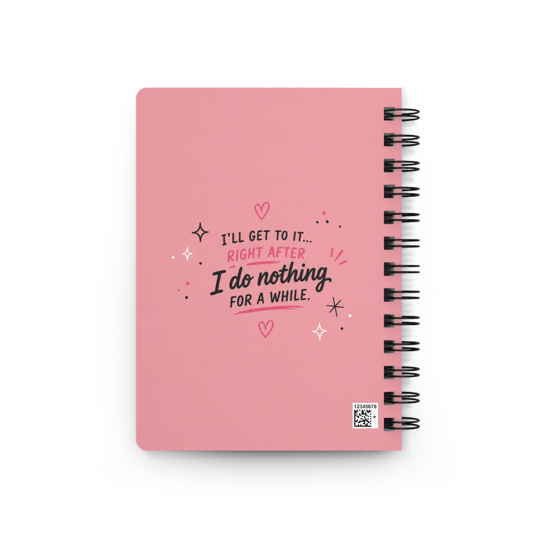 Pink Spiral To-Do Journal — 'To-Do Lists I'll Ignore' Funny Planner Notebook