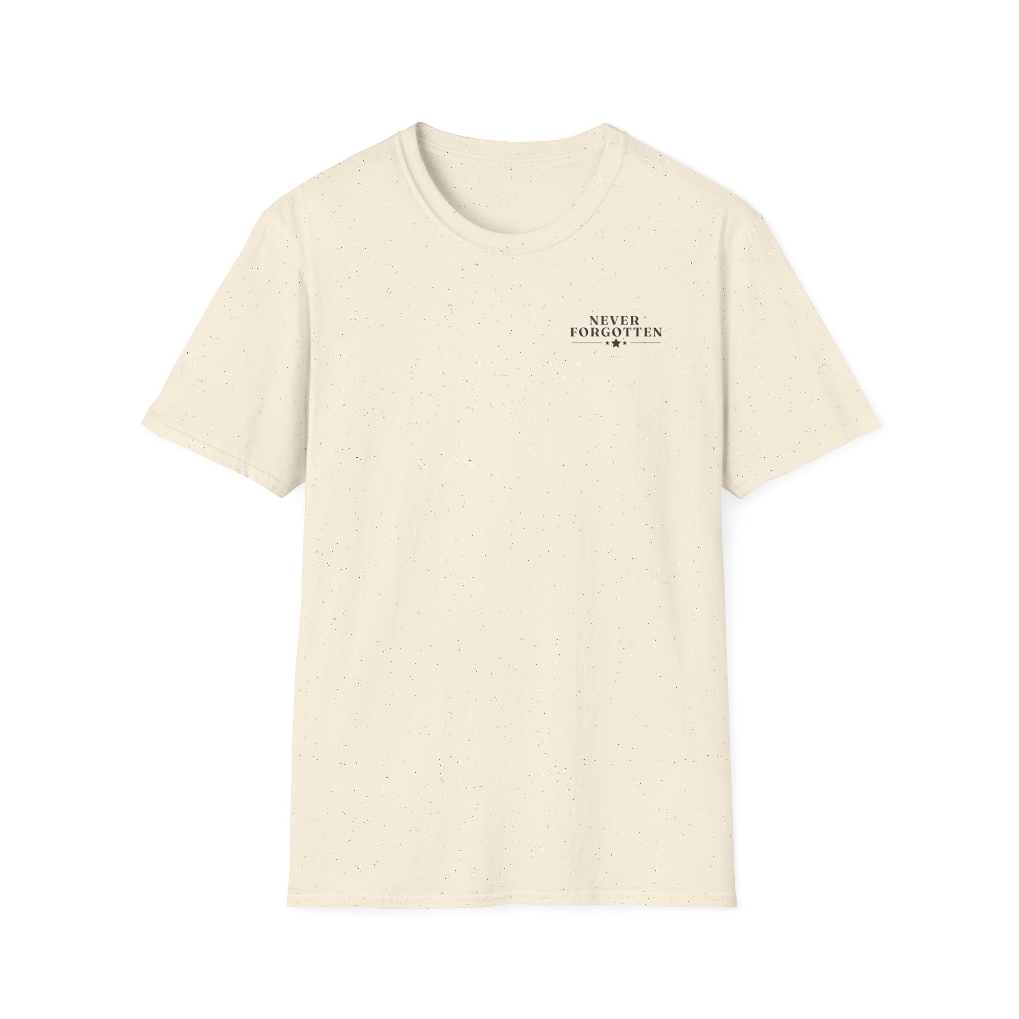 Memorial Military T-Shirt — "Never Forgotten" Fallen Soldier Tribute