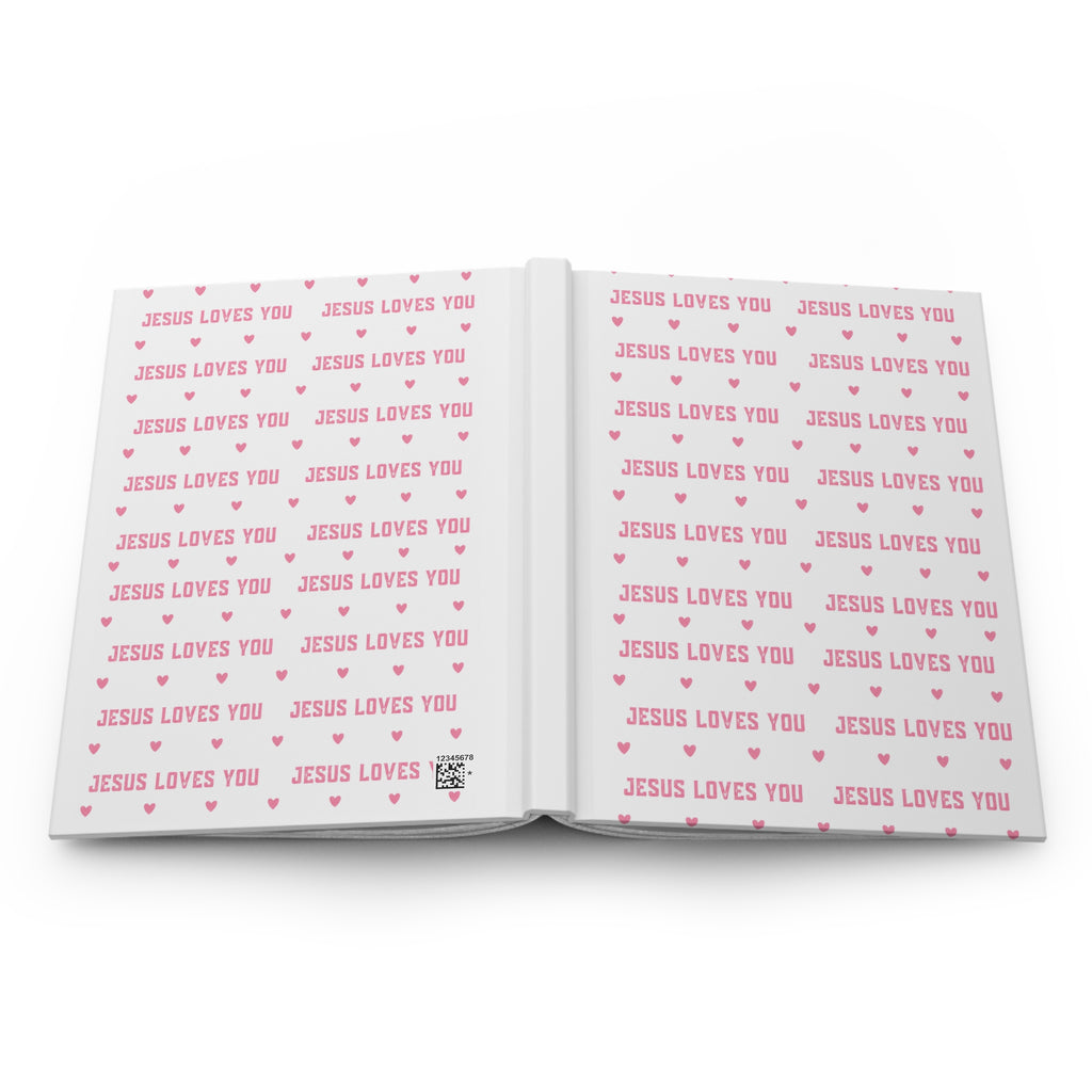 Jesus Loves You Hardcover Journal — Pink Heart Christian Devotional Notebook