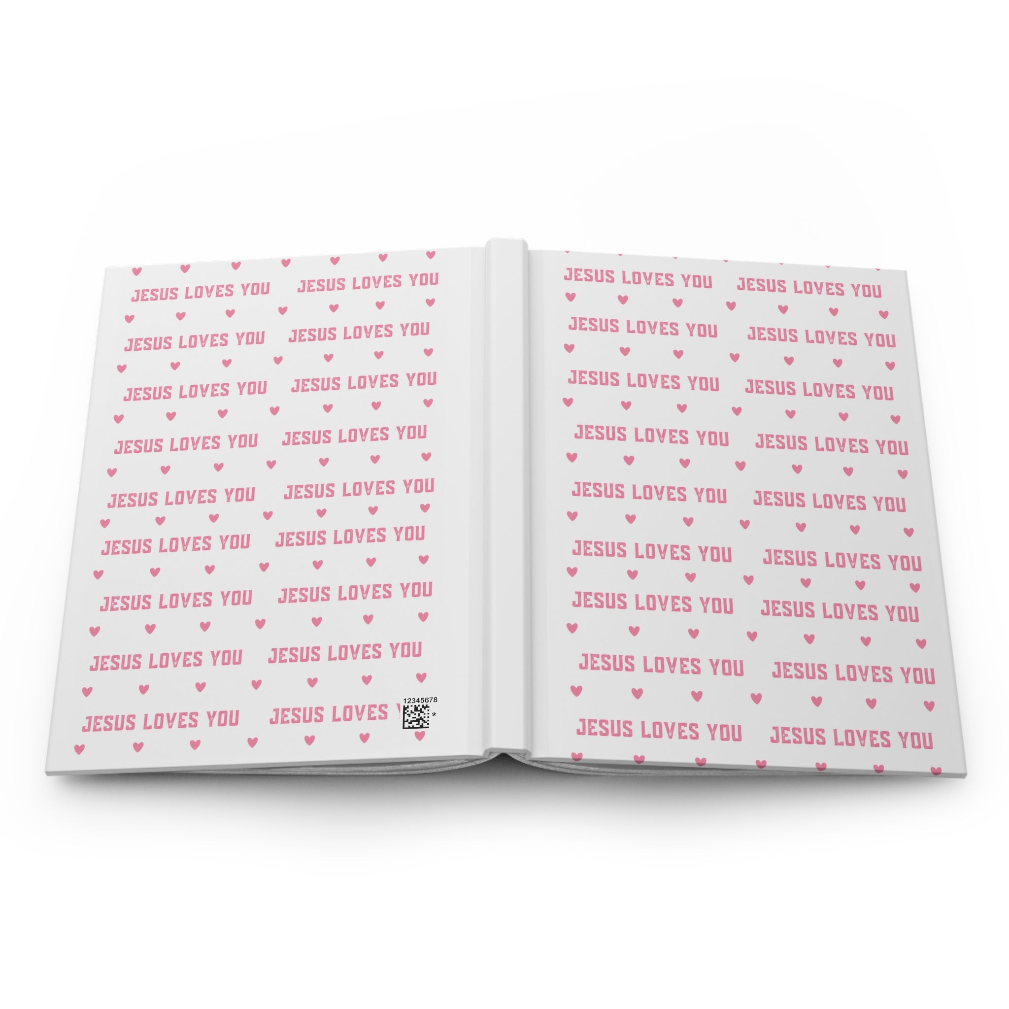 Jesus Loves You Hardcover Journal — Pink Heart Christian Devotional Notebook