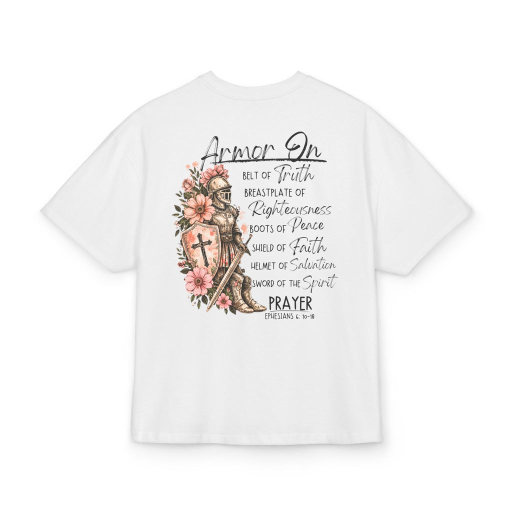 Armor On Oversized Christian Tee – Ephesians 6:10-18 Faith Shirt