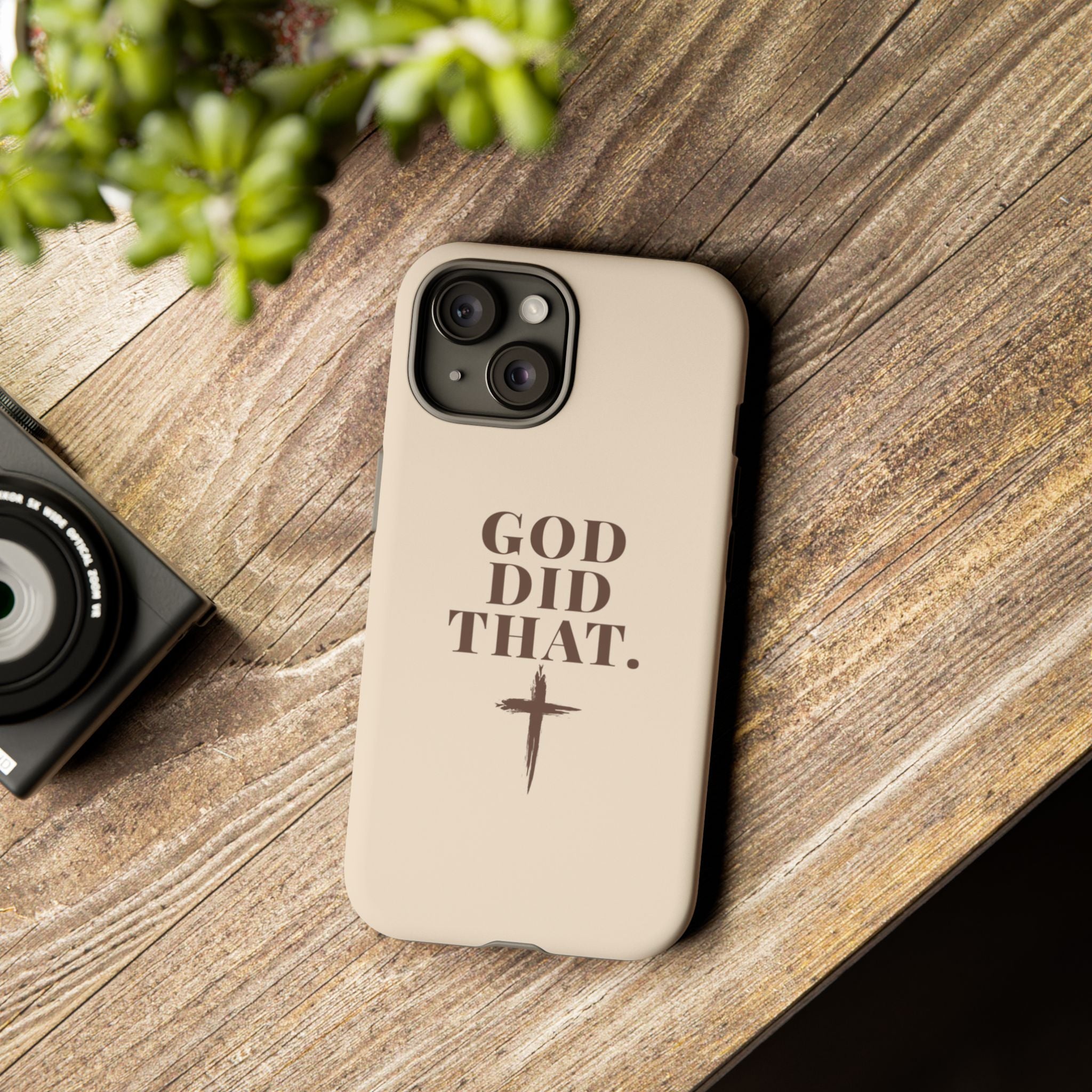 Christian Phone Case — “God Did That.” Cross Design, Faith iPhone Cover