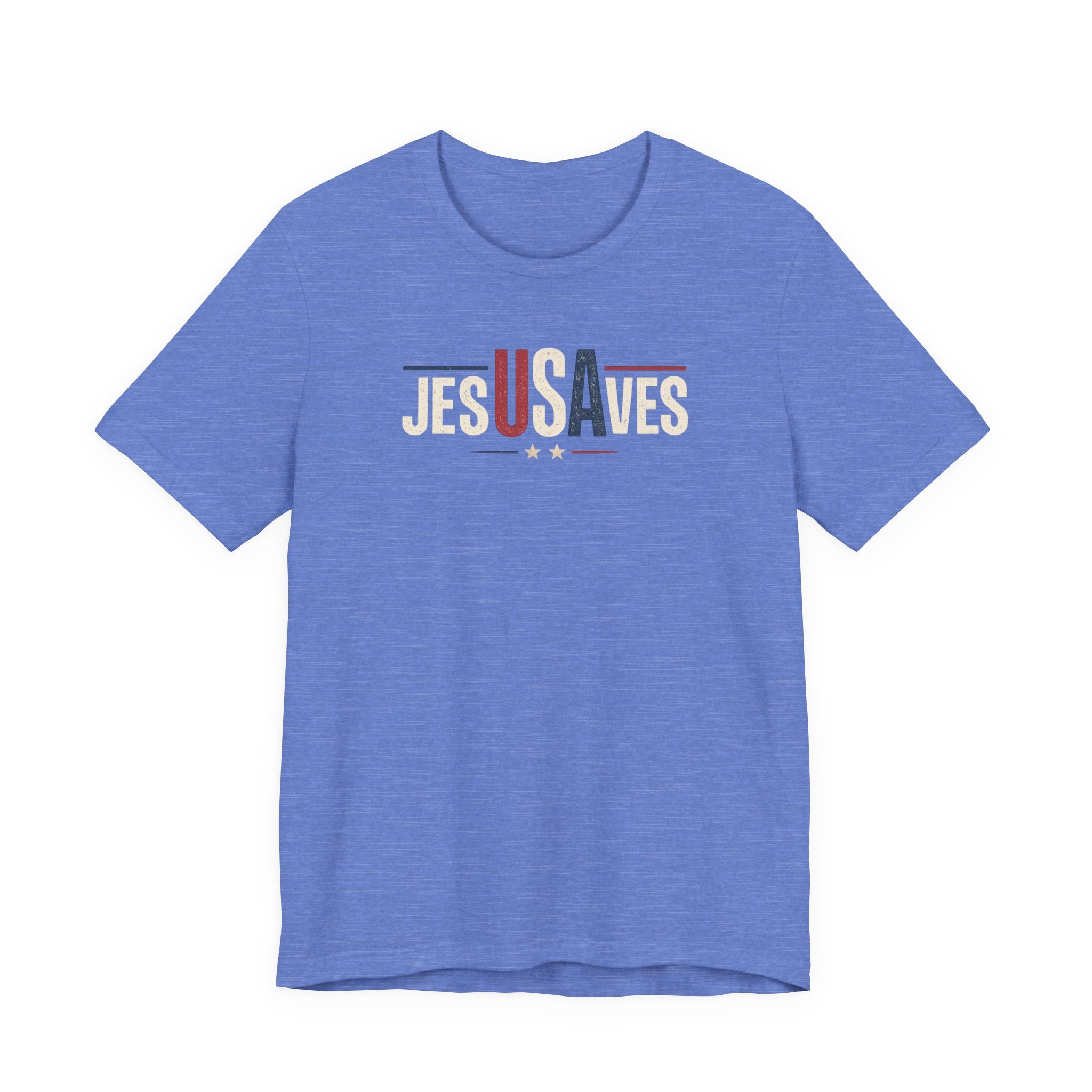Jesus Saves Patriotic T‑Shirt — 'JesUSAves' Christian Tee