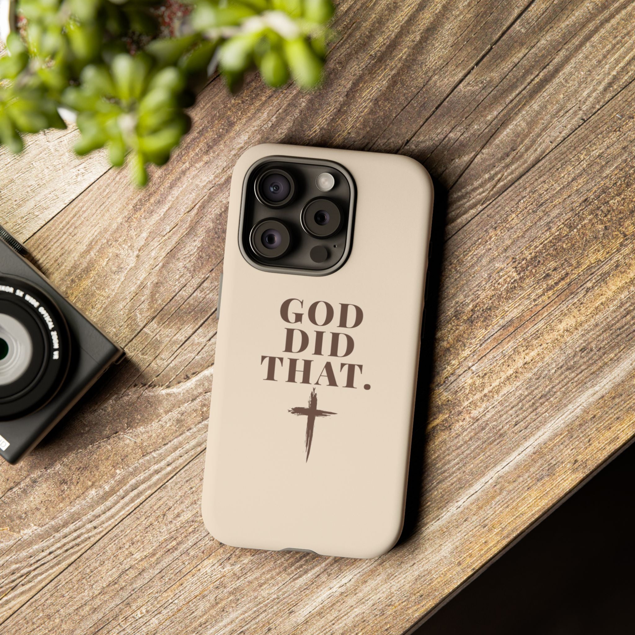 Christian Phone Case — “God Did That.” Cross Design, Faith iPhone Cover