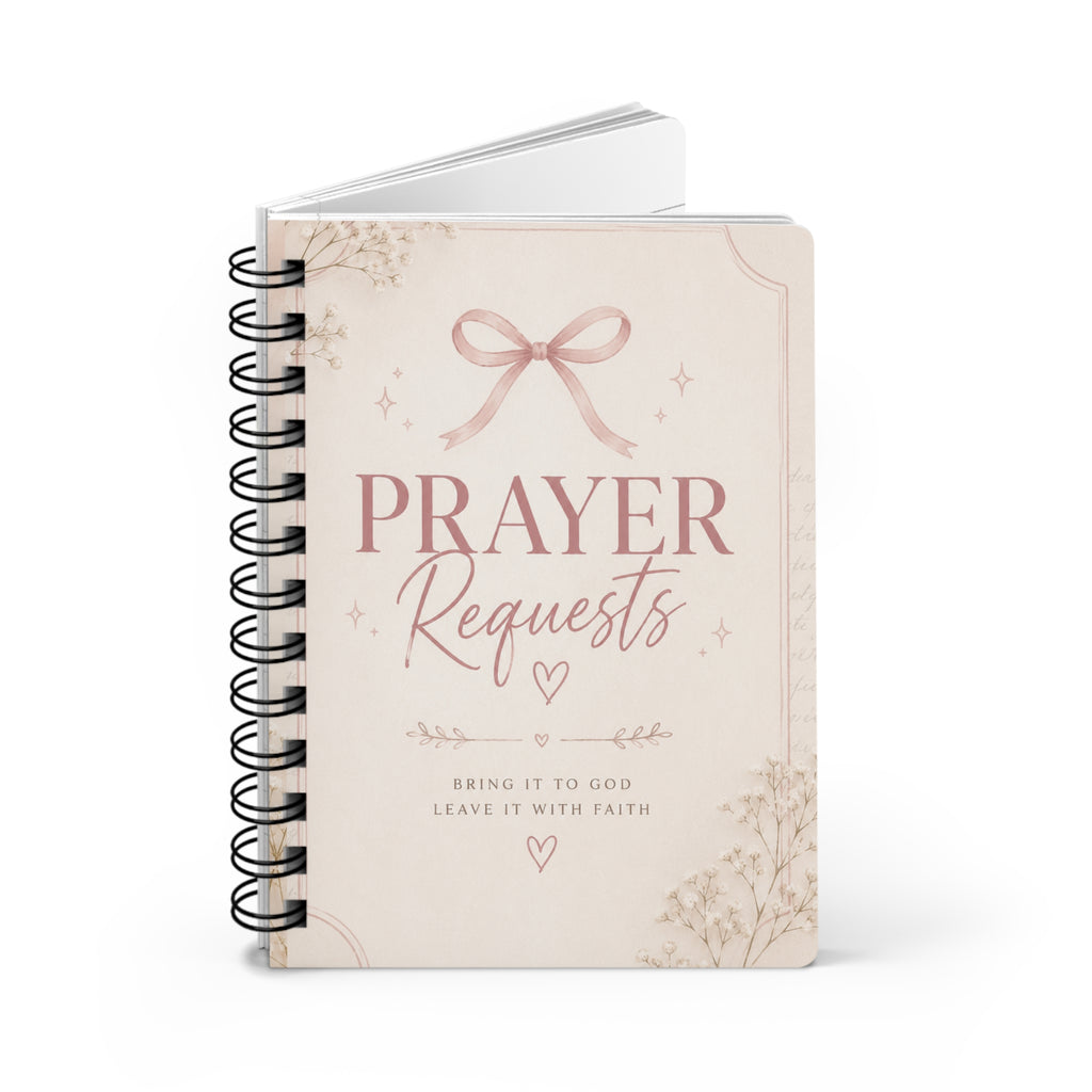 Prayer Requests Spiral Journal — Soft Pink Faith Notebook for Prayer Tracking & Gratitude