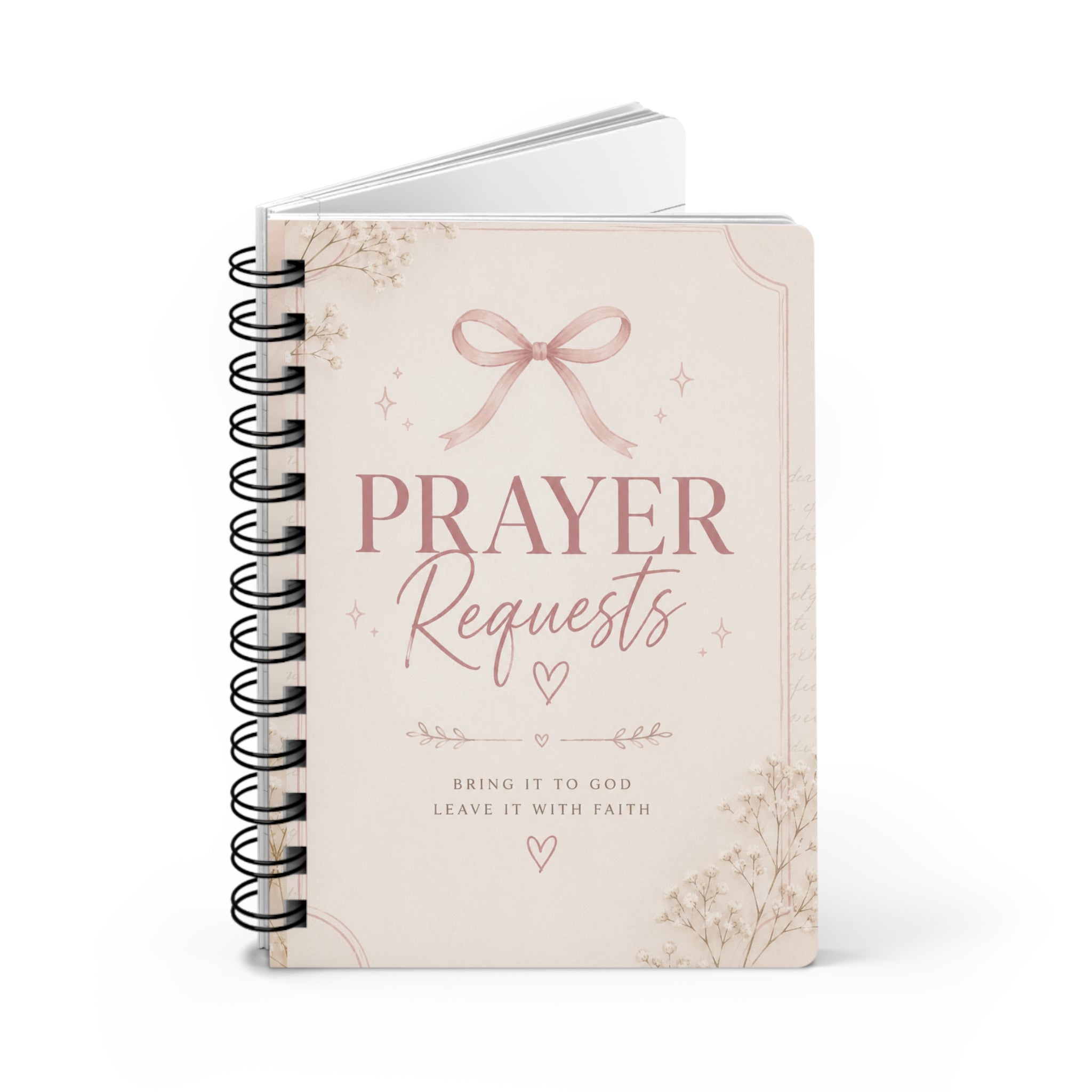 Prayer Requests Spiral Journal — Soft Pink Faith Notebook for Prayer Tracking & Gratitude