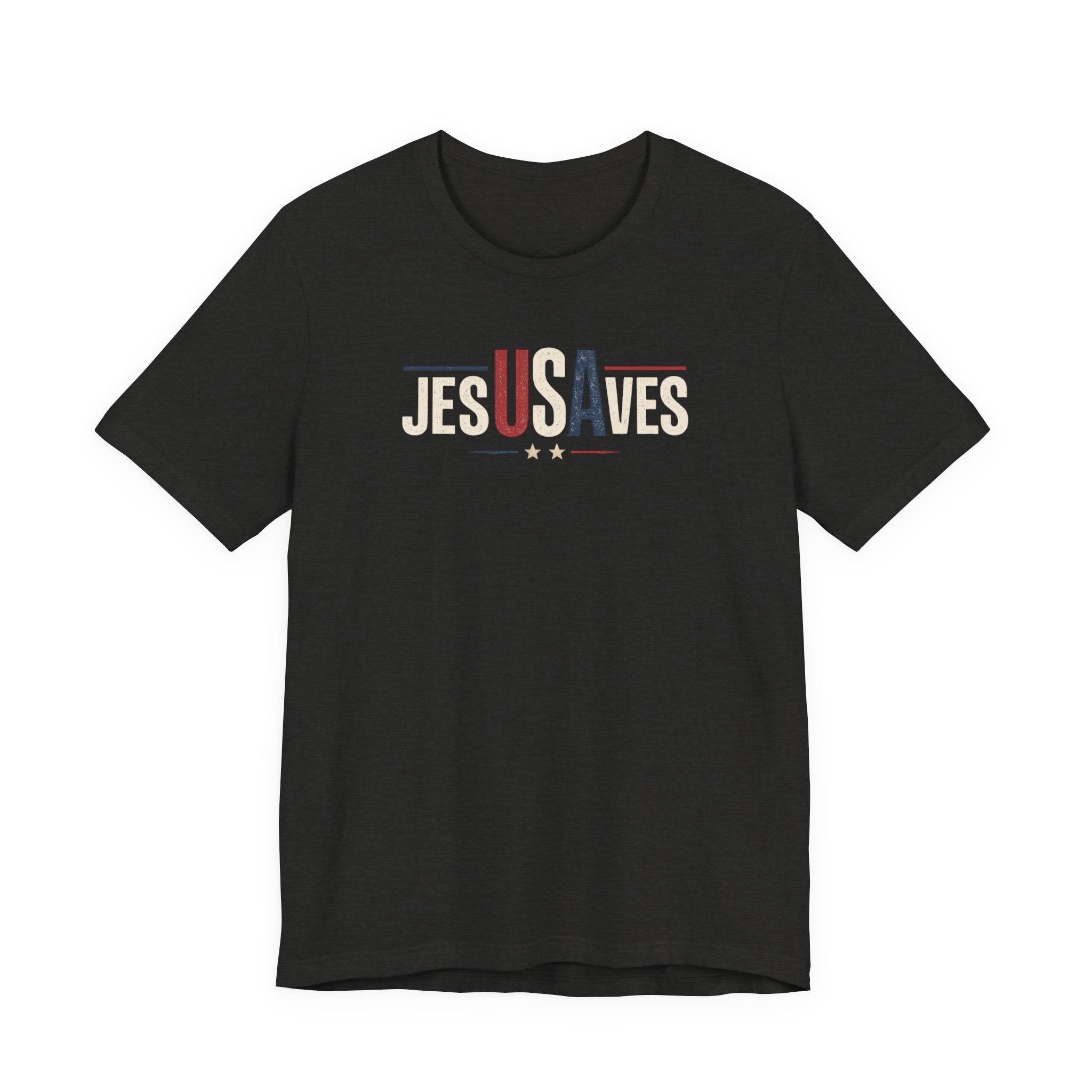Jesus Saves Patriotic T‑Shirt — 'JesUSAves' Christian Tee