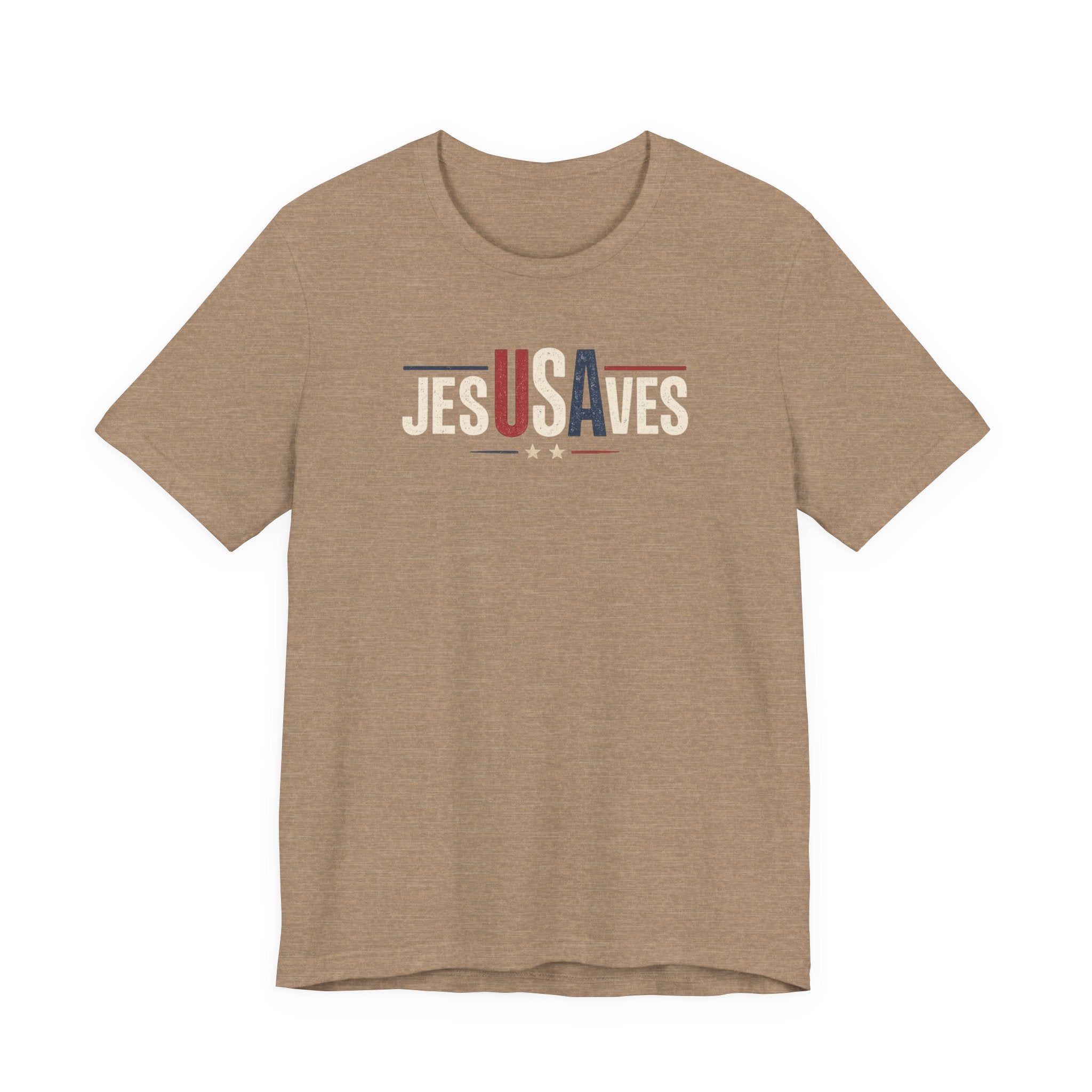 Jesus Saves Patriotic T‑Shirt — 'JesUSAves' Christian Tee