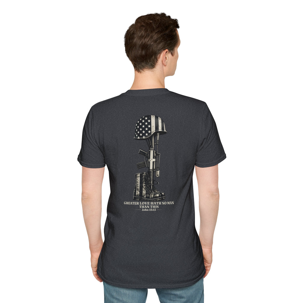 Memorial Military T-Shirt — "Never Forgotten" Fallen Soldier Tribute