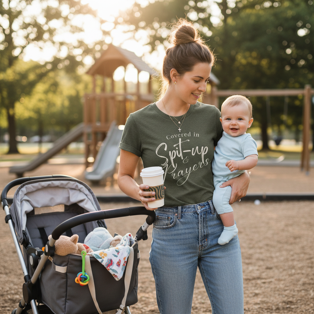 Covered in Spit-Up & Prayers Tee