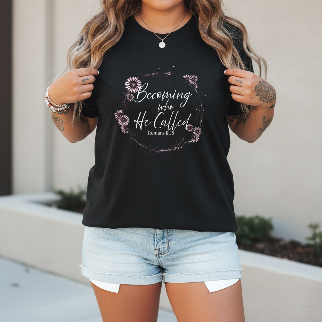 Becoming Who He Called Me To Be Shirt | Romans 8:28