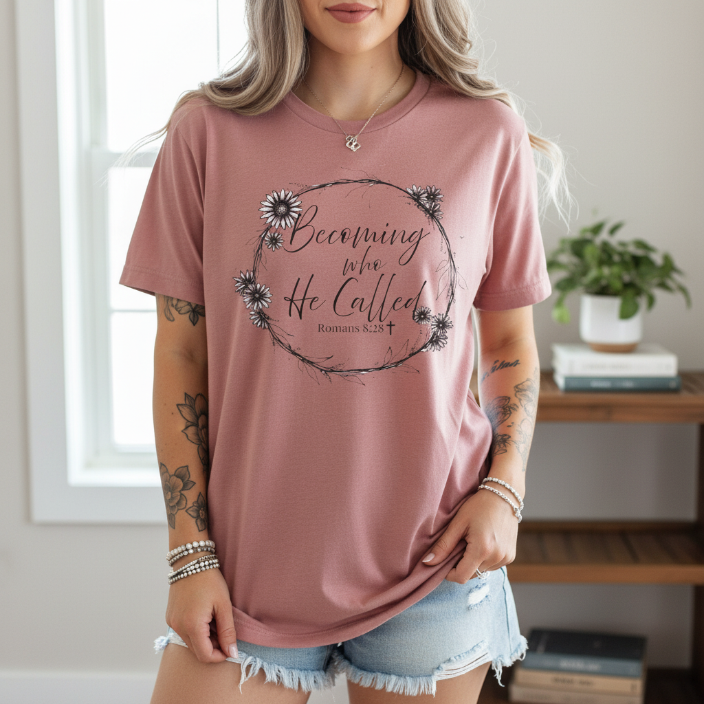 Becoming Who He Called Me To Be Shirt | Romans 8:28