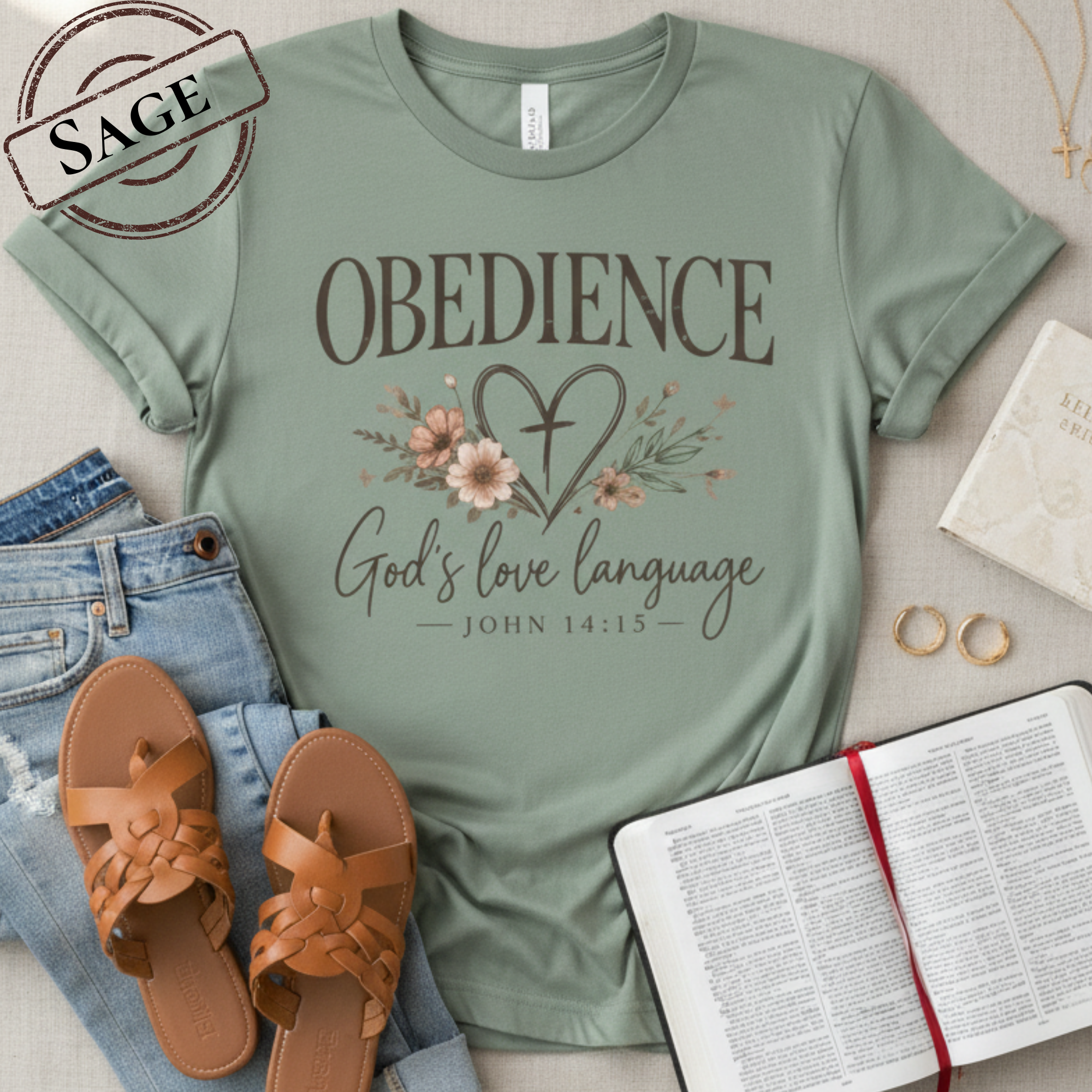 Obedience God’s Love Language Christian Tee