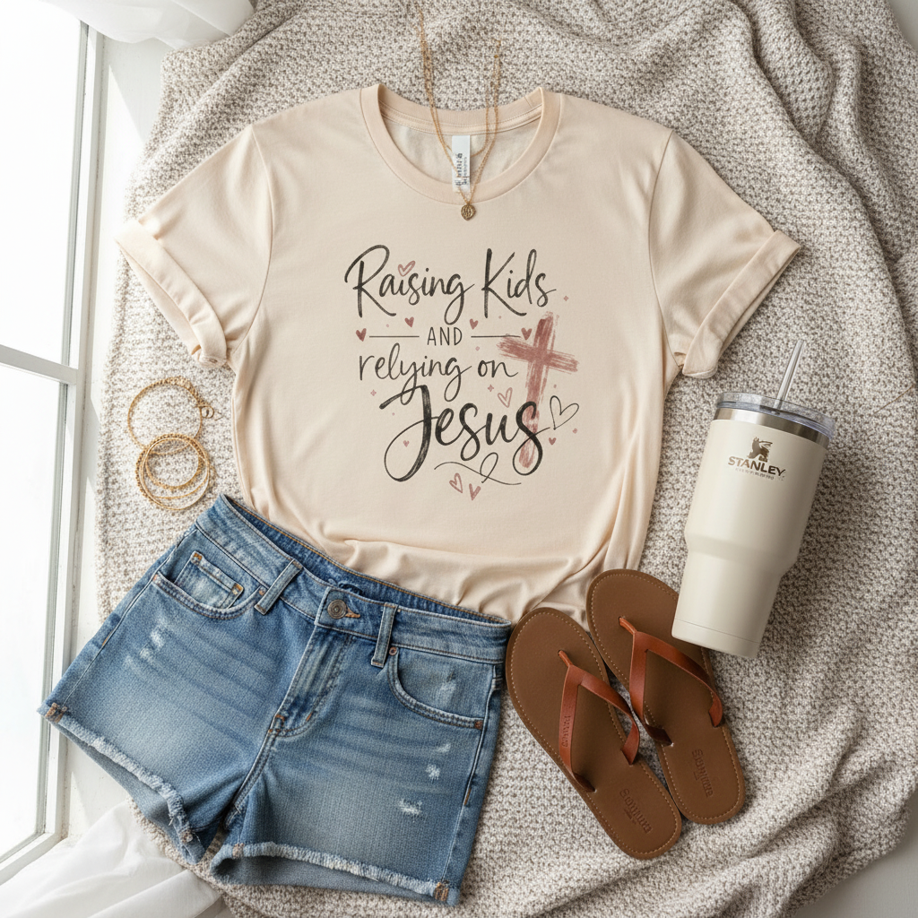 Raising Kids & Relying on Jesus Tee