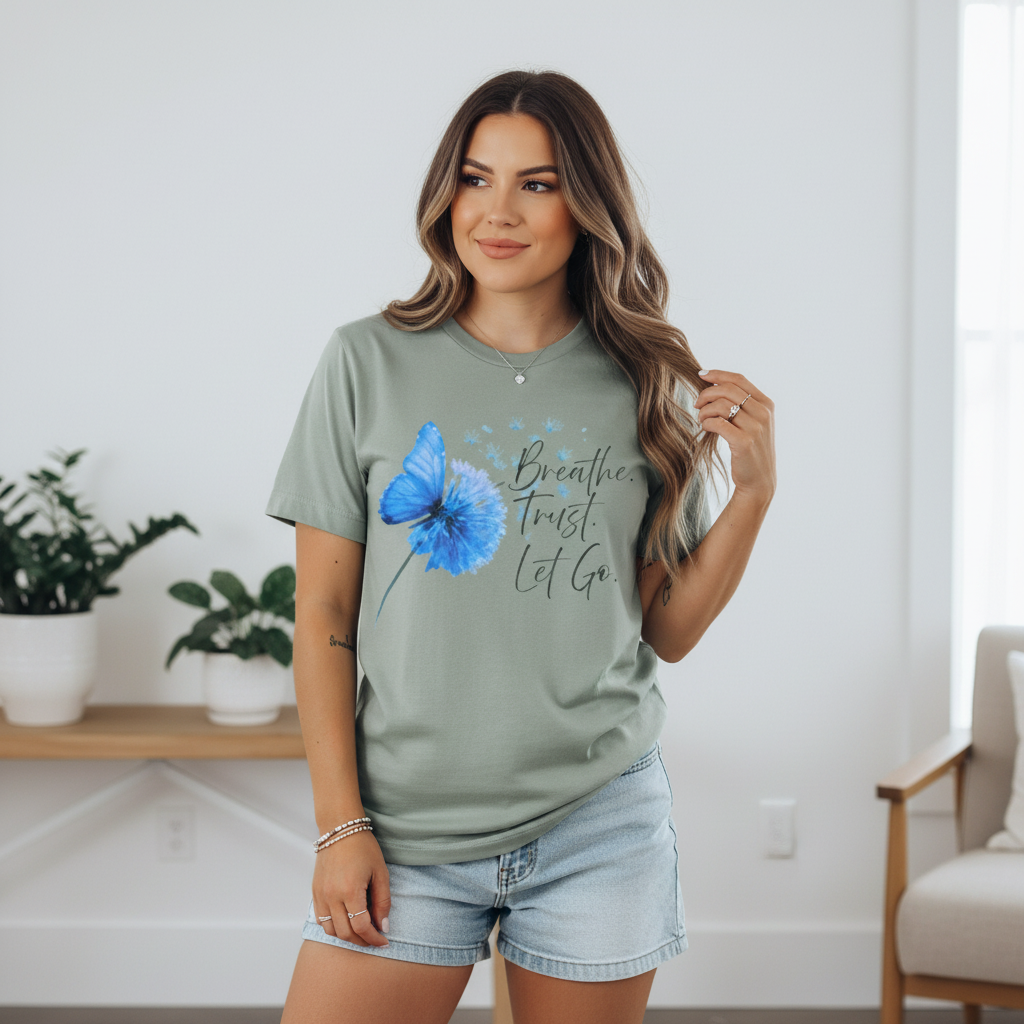 Breathe Trust Let Go Shirt | Inspirational Faith Tee