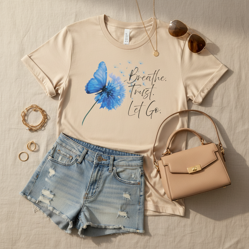 Breathe Trust Let Go Shirt | Inspirational Faith Tee