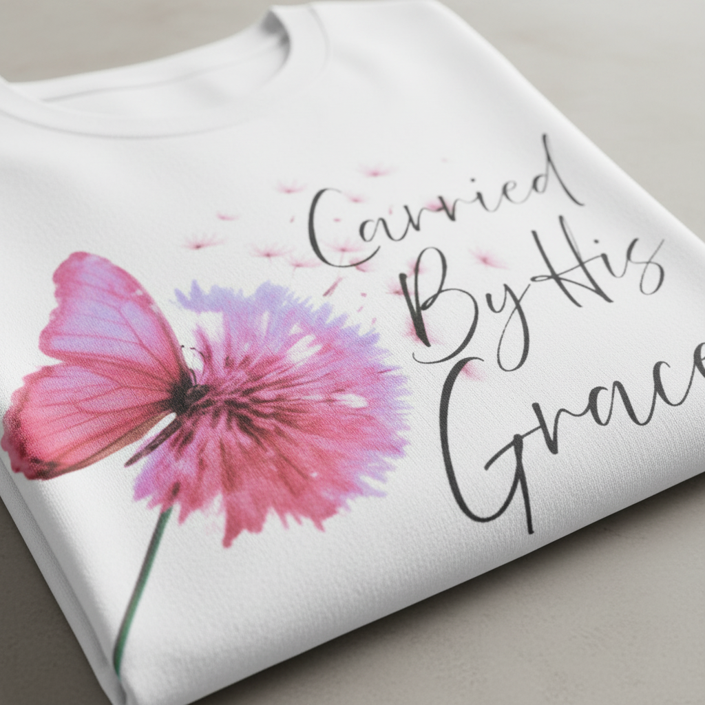 Carried By His Grace Shirt | Christian Floral Tee