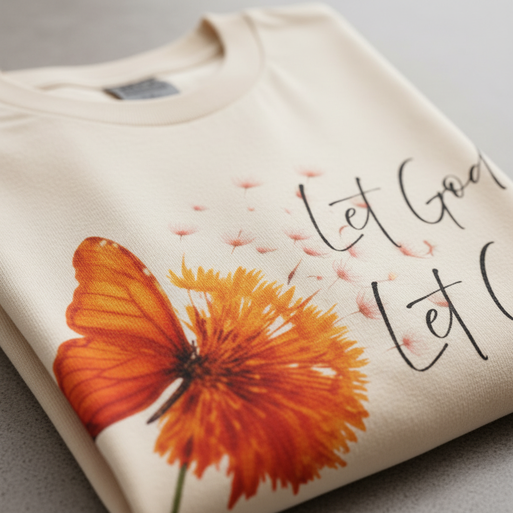 Let Go Let God Shirt | Christian Floral Tee
