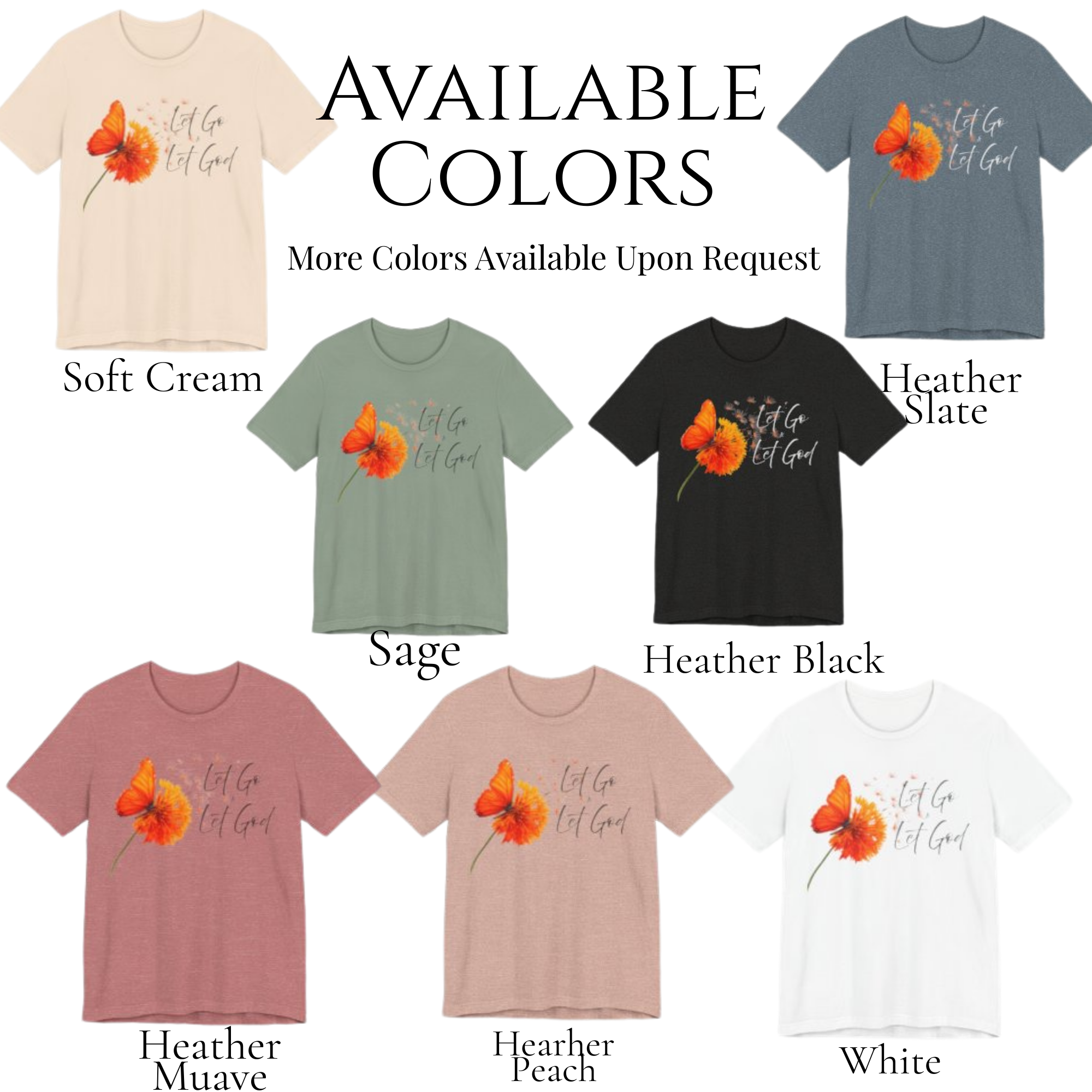 Let Go Let God Shirt | Christian Floral Tee