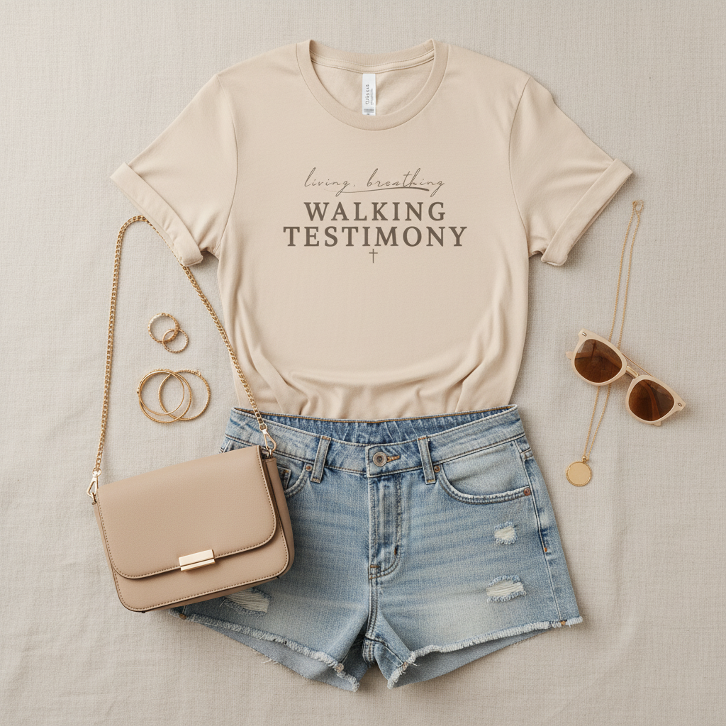 Walking Testimony Tee – Faith Based Graphic T-Shirt