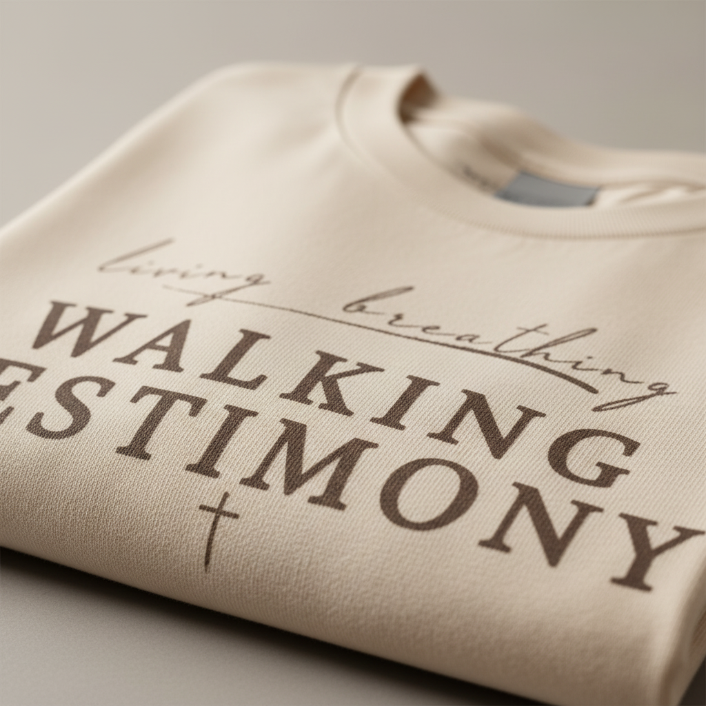 Walking Testimony Tee – Faith Based Graphic T-Shirt