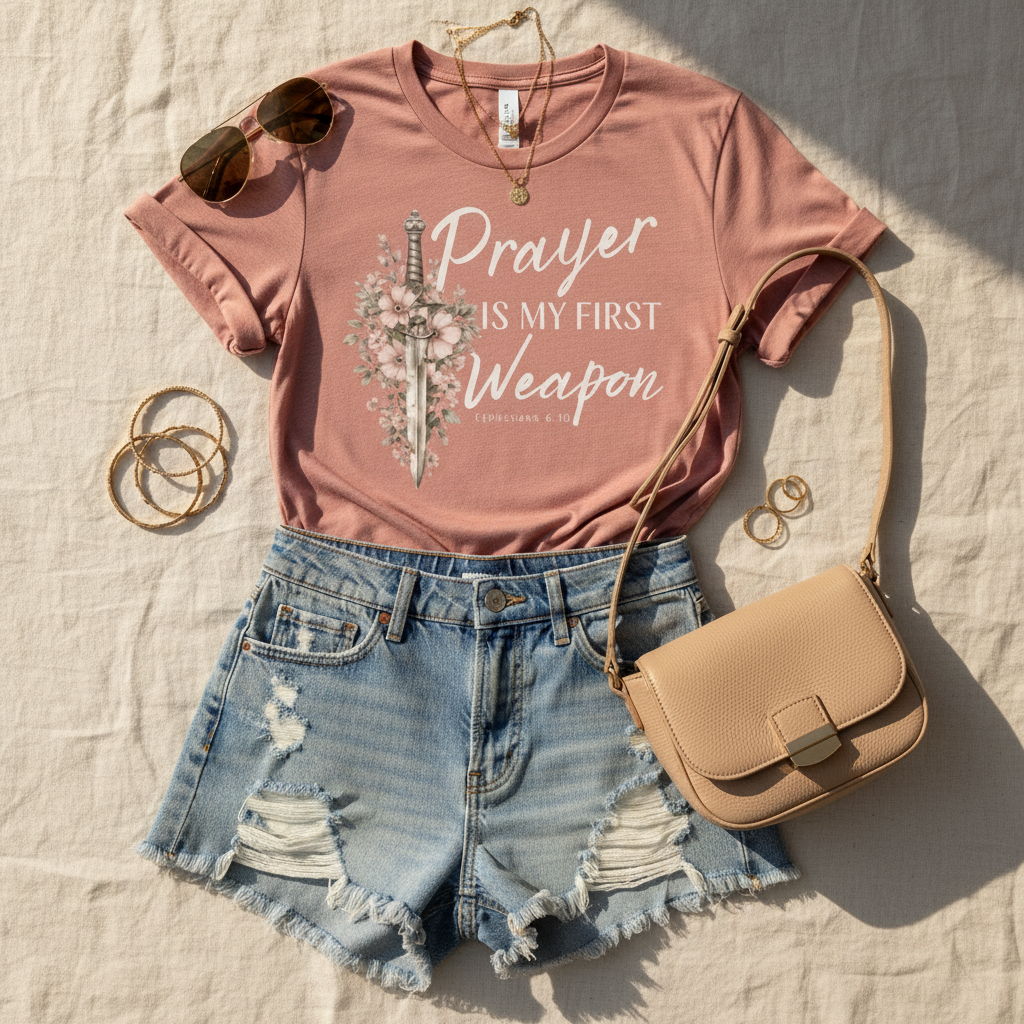 Prayer Is My First Weapon Christian T-Shirt