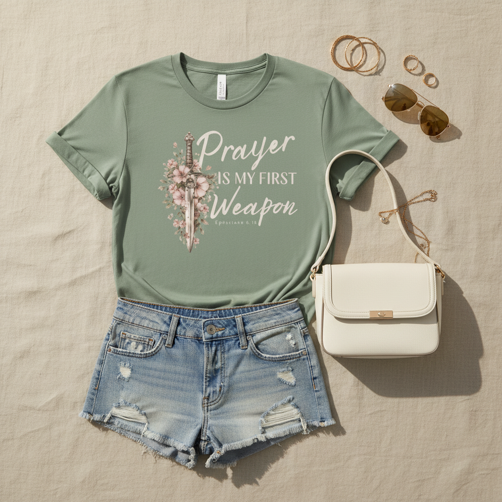 Prayer Is My First Weapon Christian T-Shirt