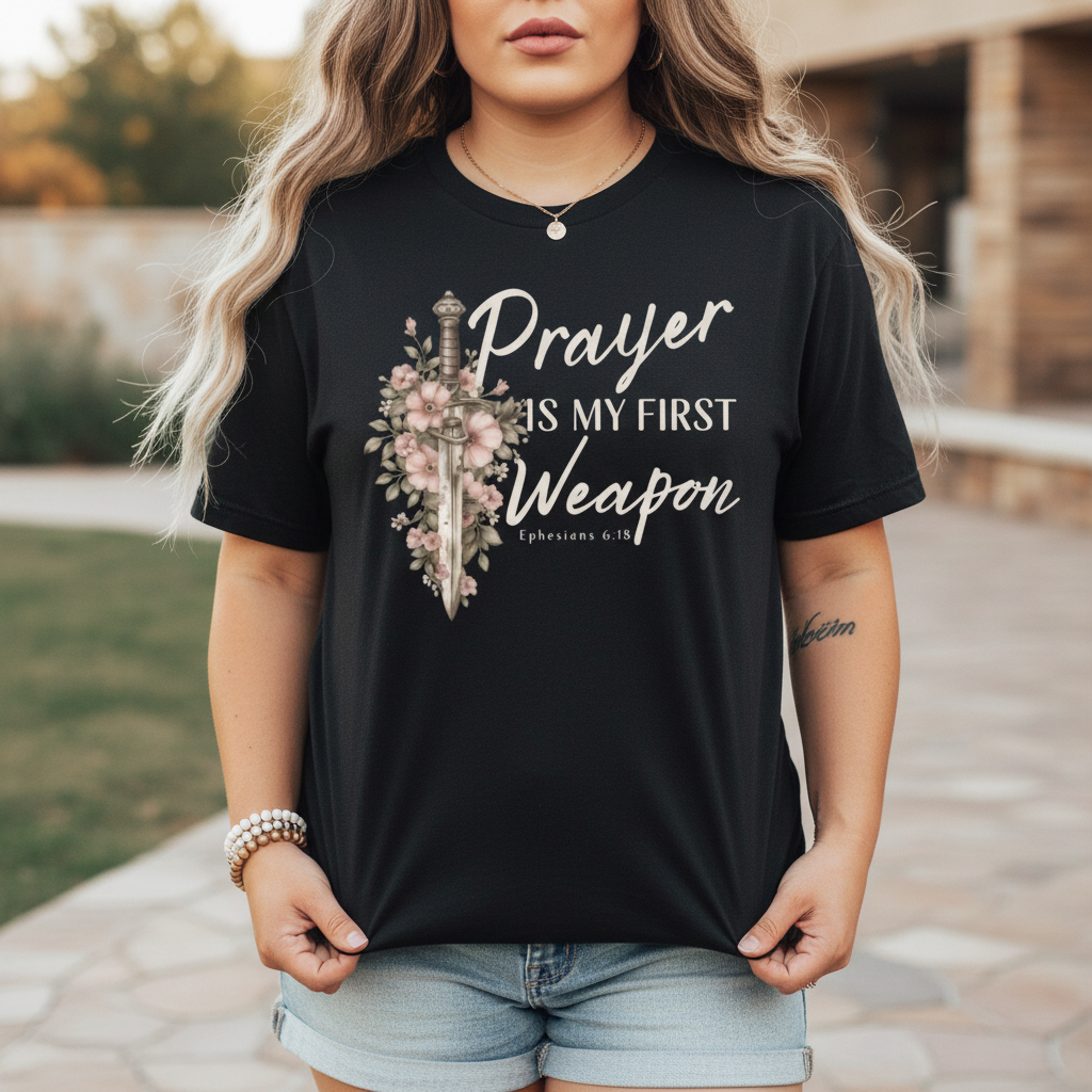 Prayer Is My First Weapon Christian T-Shirt