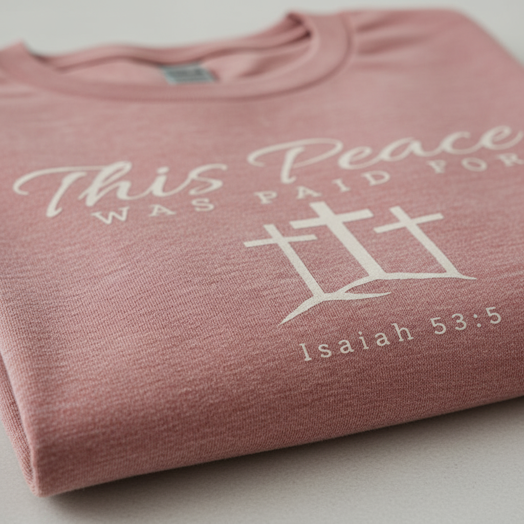 This Peace Was Paid For Christian T‑Shirt — Isaiah 53:5 Cross Tee
