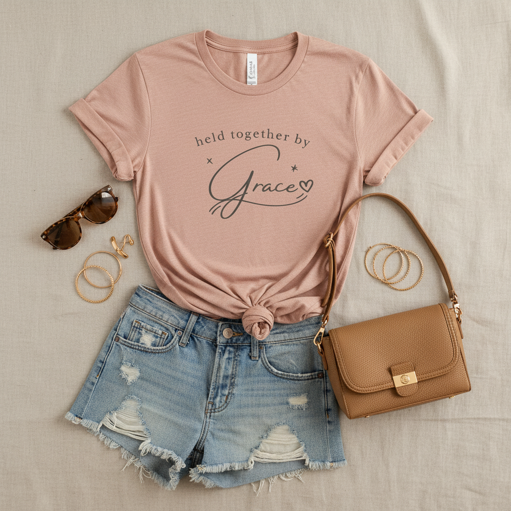 Held Together by Grace T-Shirt — Inspirational Faith Tee