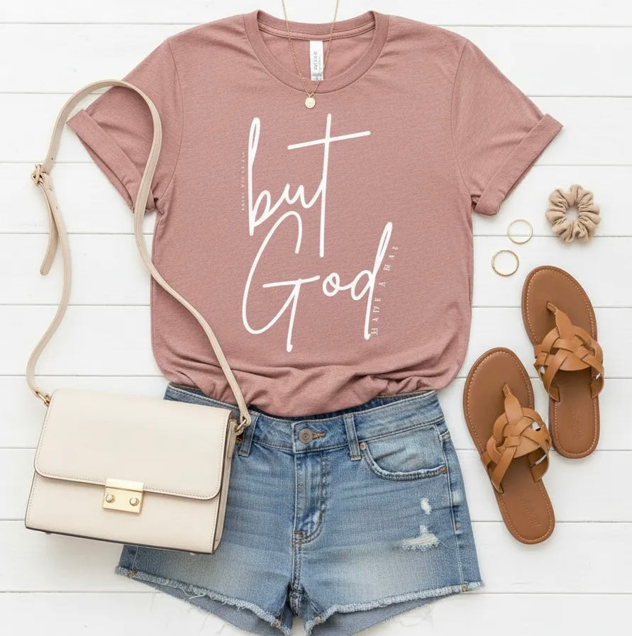 But God Script Tee – Faith-Based Graphic Shirt
