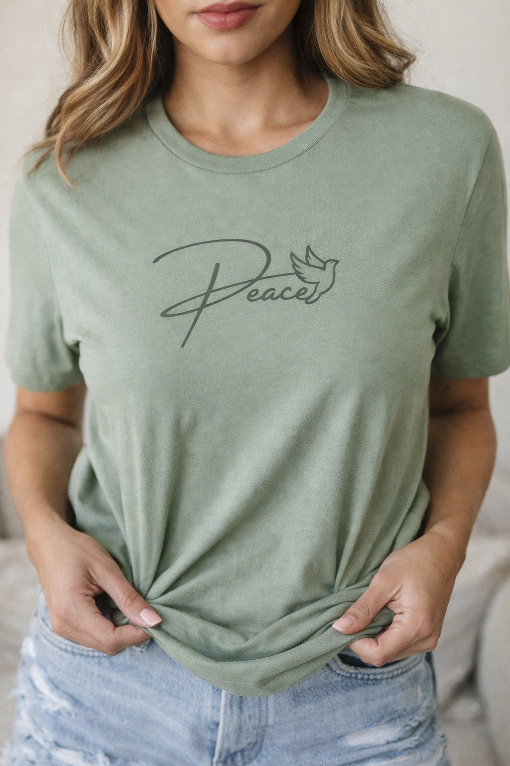 Peace Looks Good on Me Tee – Faith-Based Graphic Shirt, Front & Back Design
