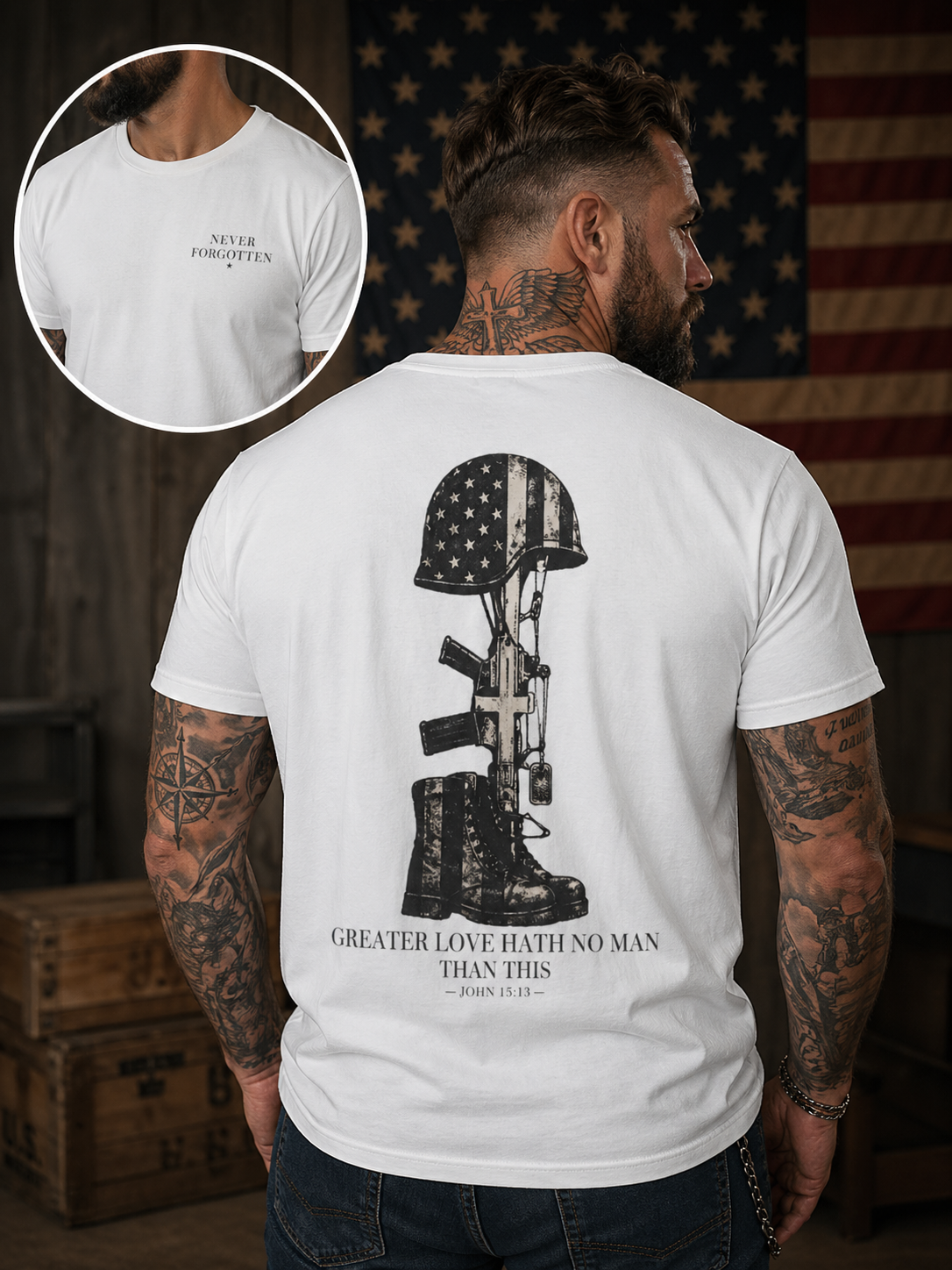 Memorial Day Shirt Comfort Colors | Never Forgotten Military Tribute Tee | Patriotic Graphic Shirt | Veteran Honor Tee