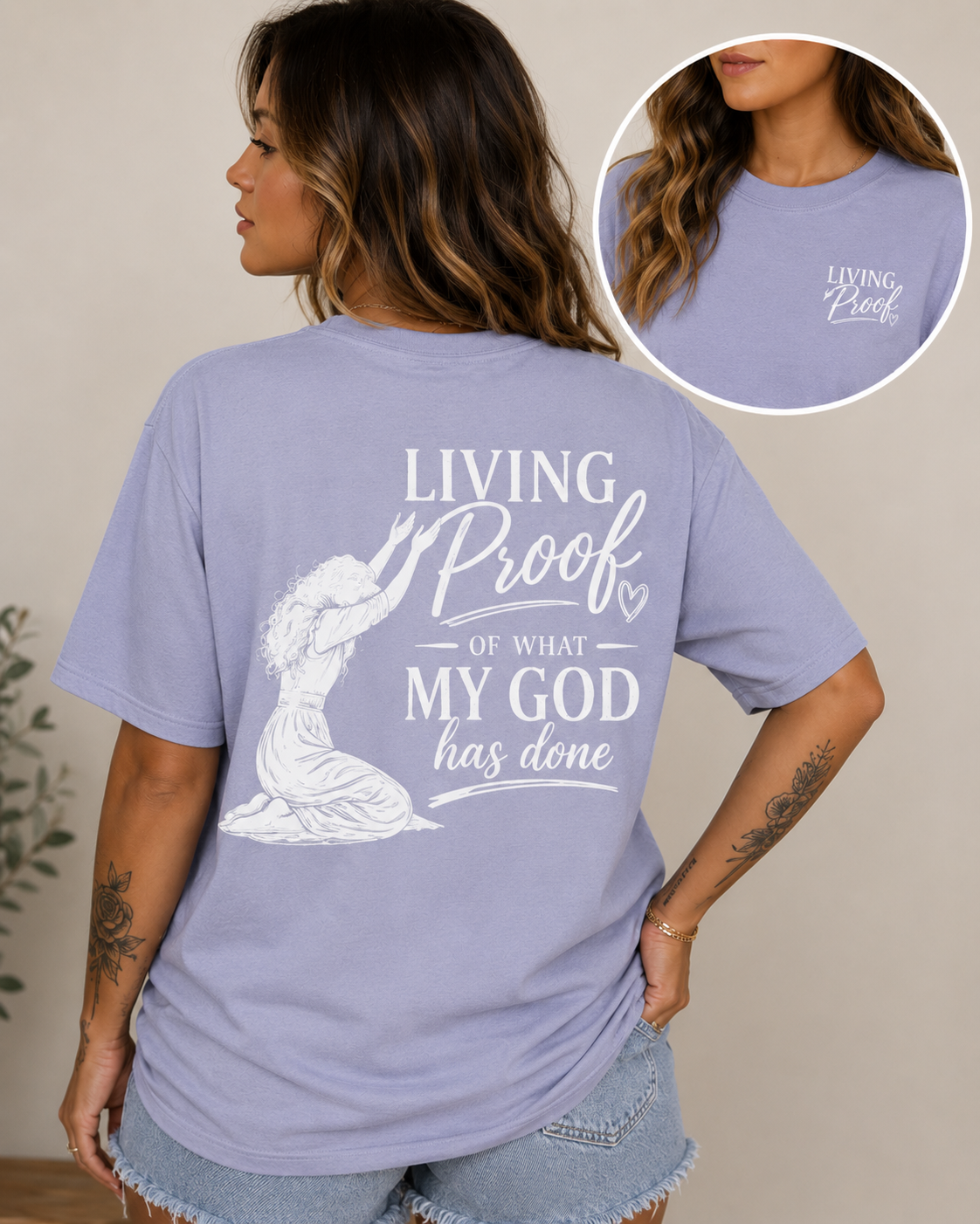 Living Proof of What My God Has Done Tee | Faith-Based Graphic Shirt