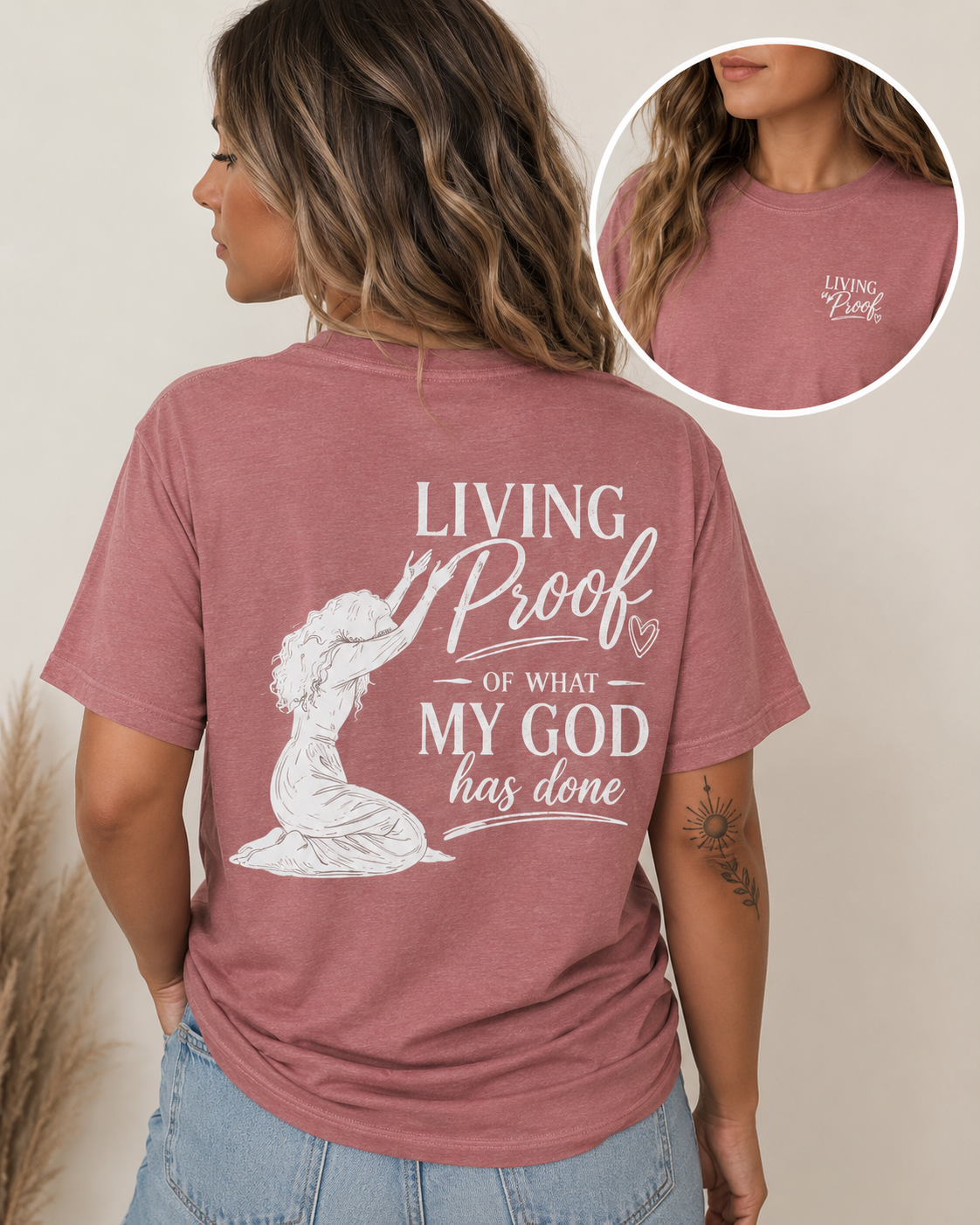 Living Proof of What My God Has Done Tee | Faith-Based Graphic Shirt