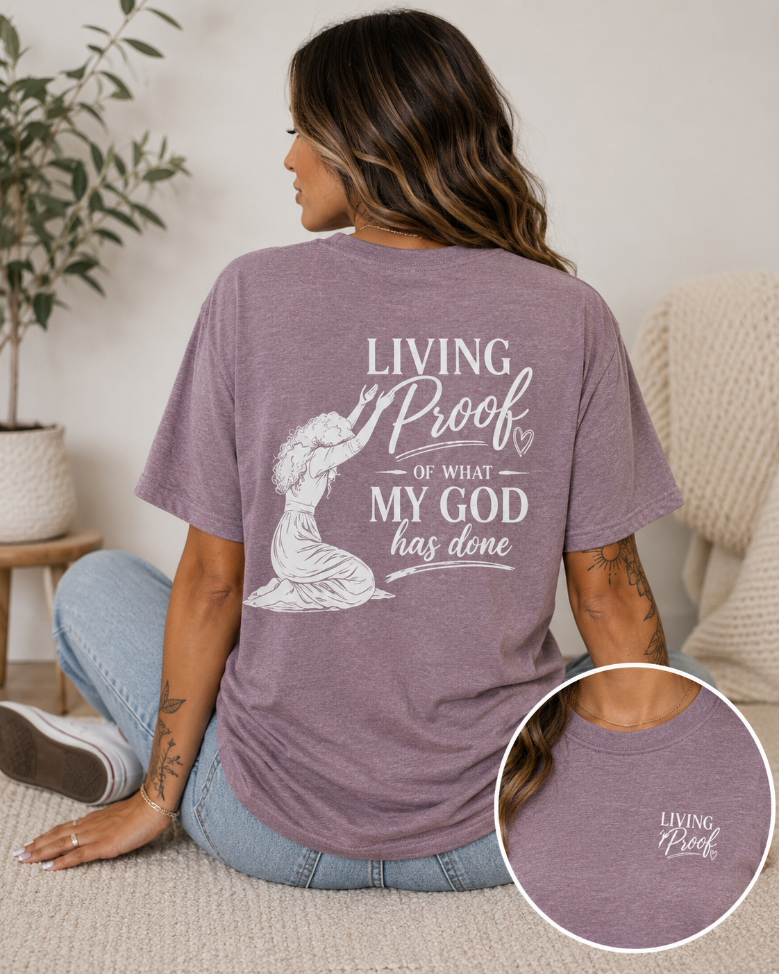 Living Proof of What My God Has Done Tee | Faith-Based Graphic Shirt