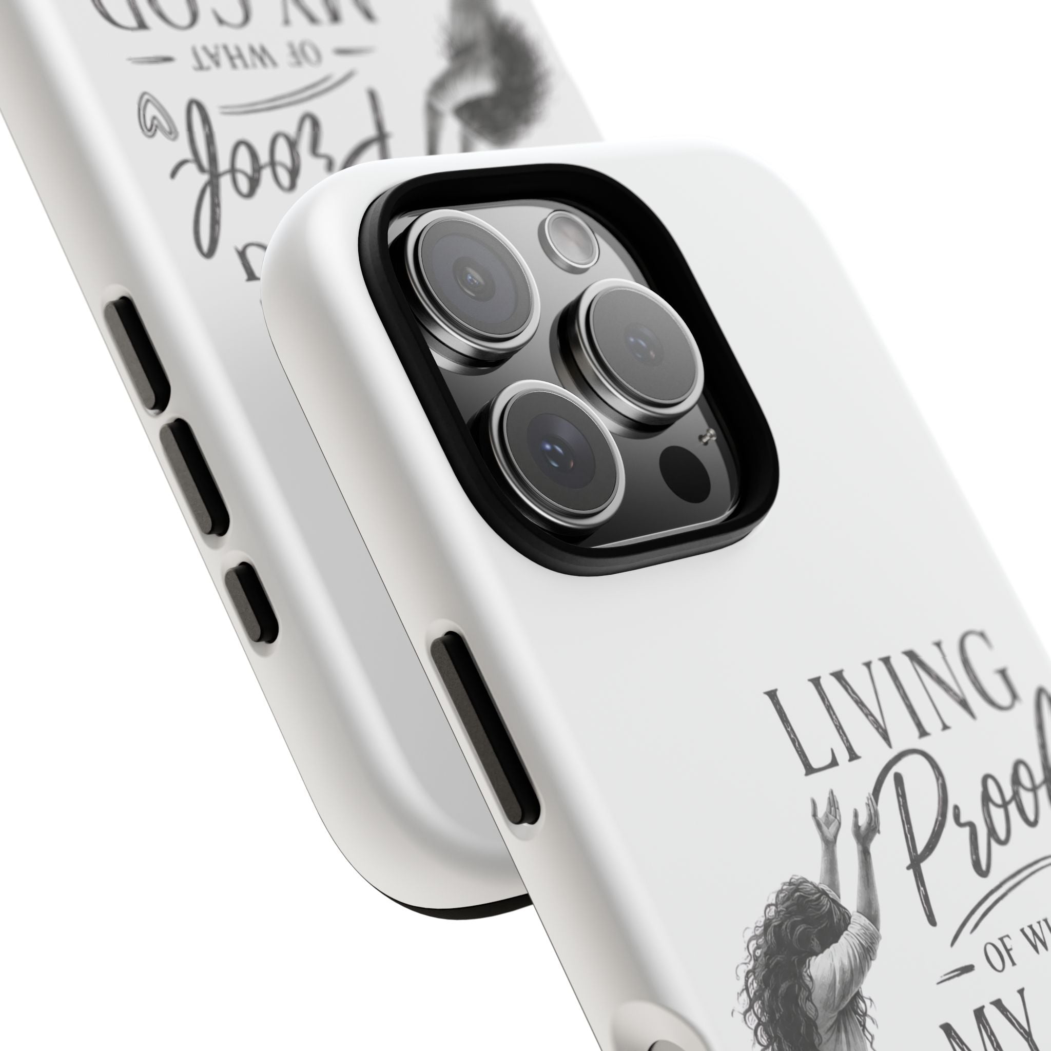 Faith-Inspired Tough Phone Case — "Living Proof of What My God Has Done"