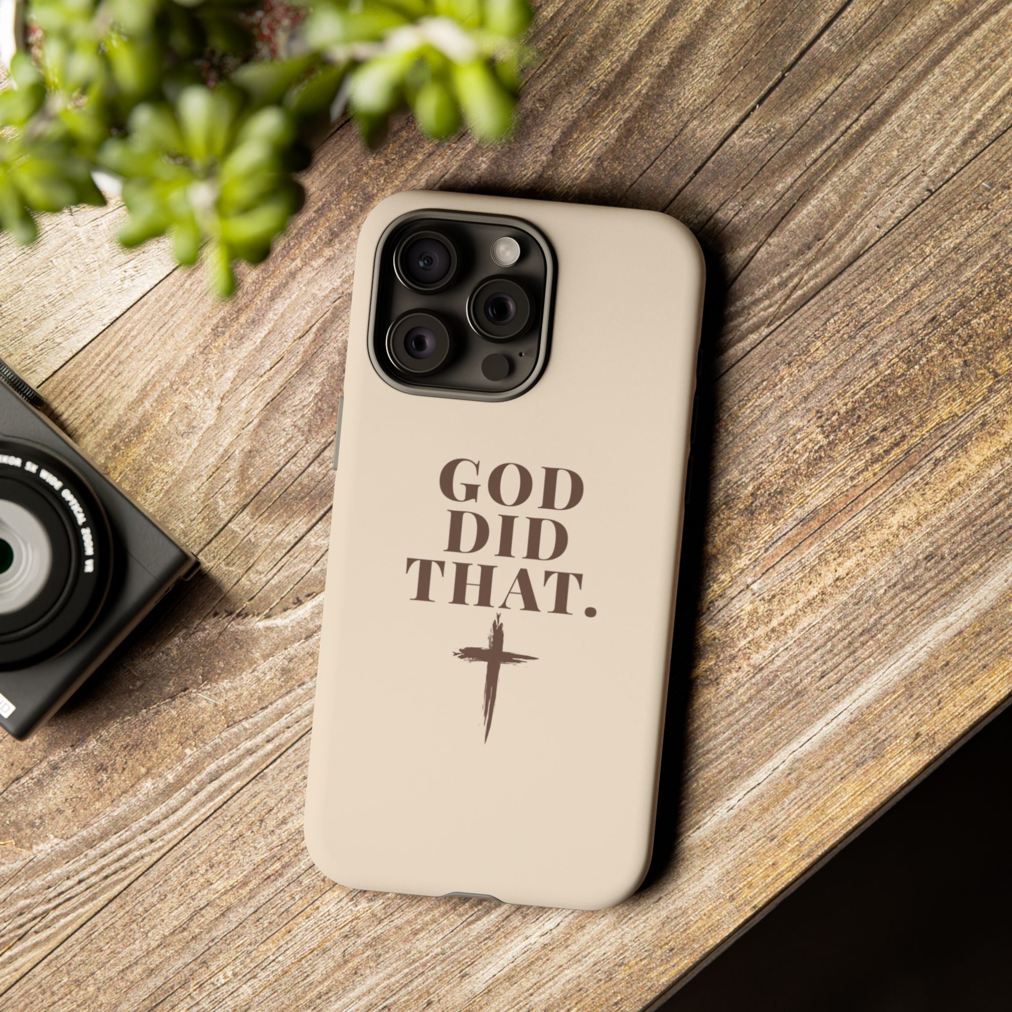 Christian Phone Case — “God Did That.” Cross Design, Faith iPhone Cover