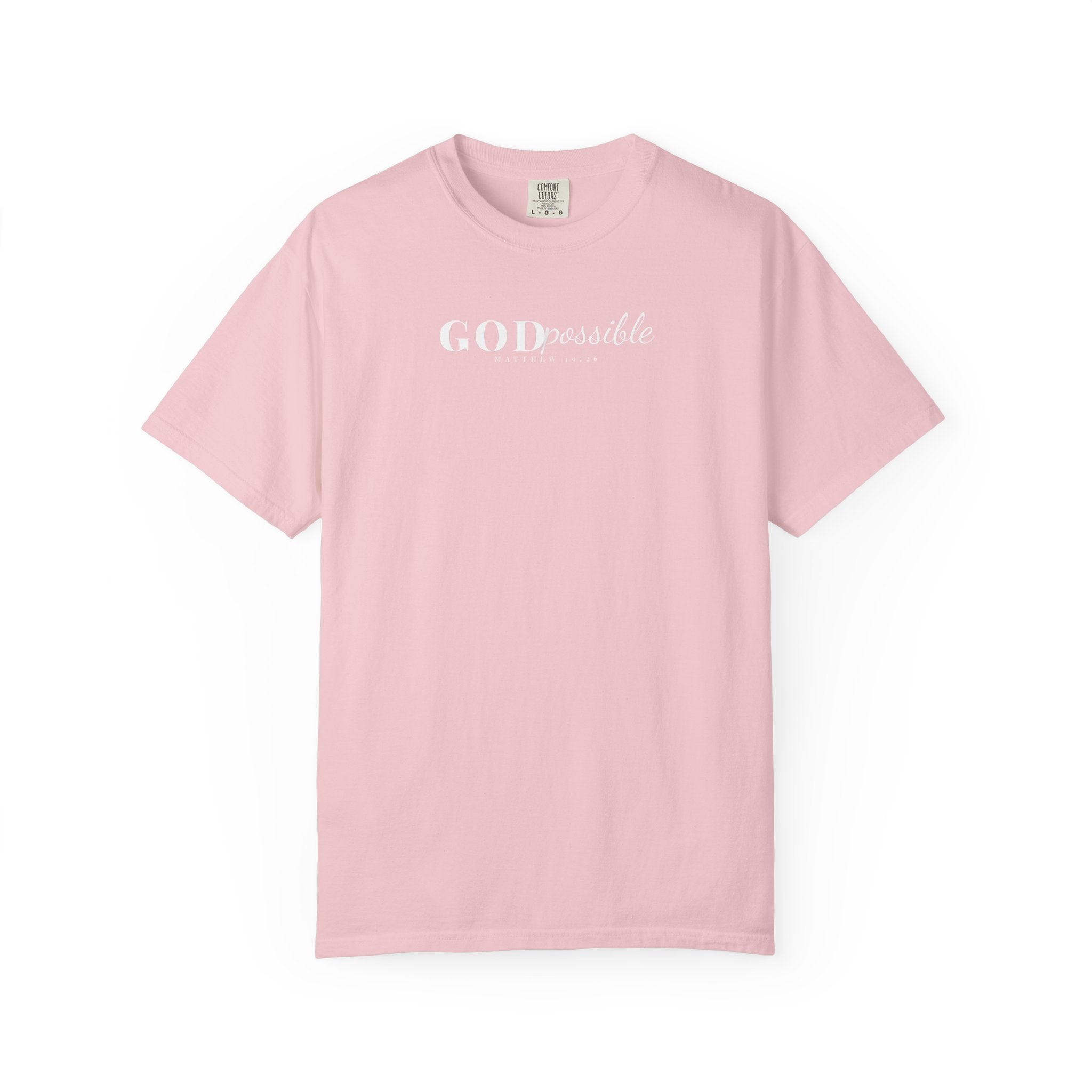 Godpossible Tee – Matthew 19:26 Christian Shirt | Faith Graphic Tee | Comfort Colors T-Shirt