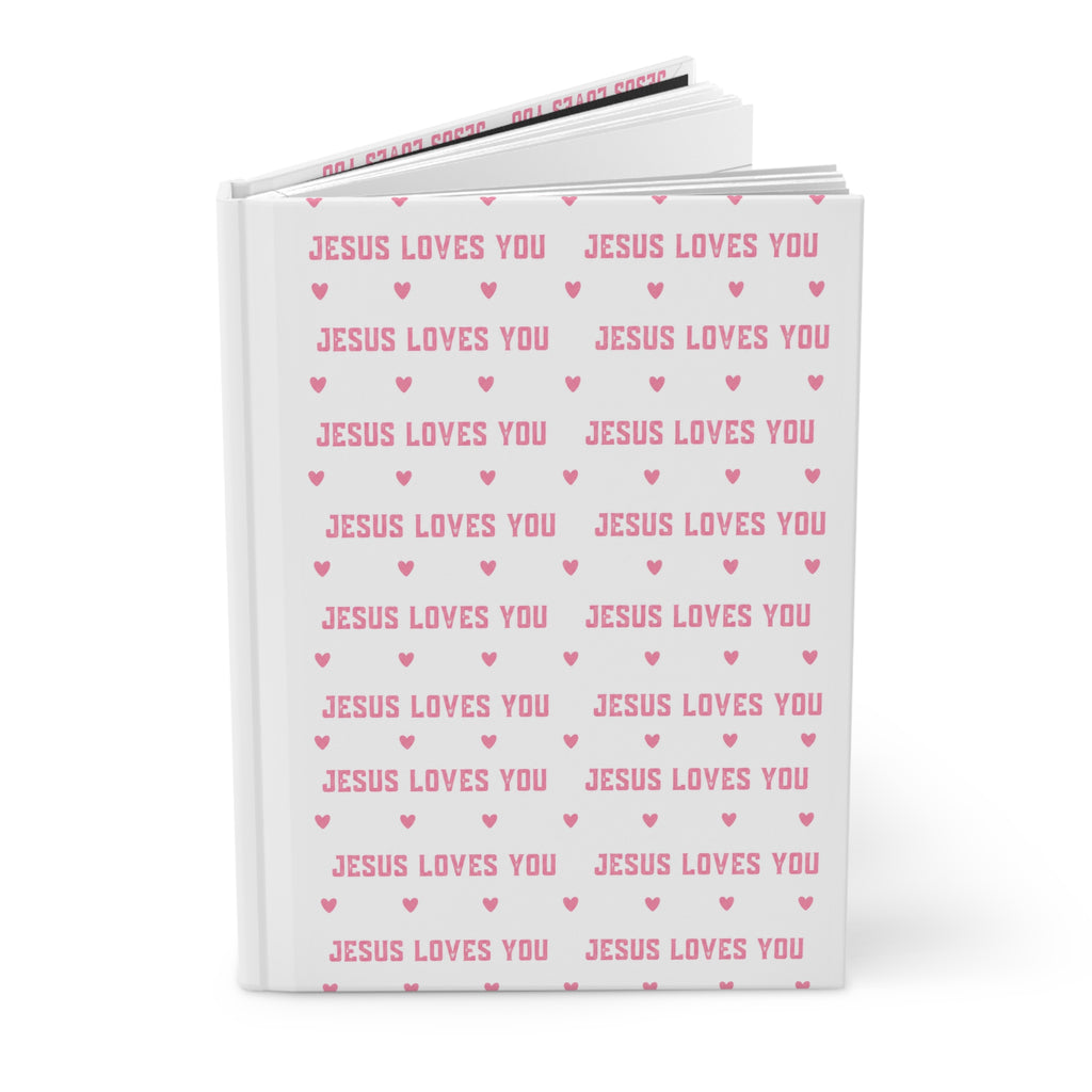 Jesus Loves You Hardcover Journal — Pink Heart Christian Devotional Notebook