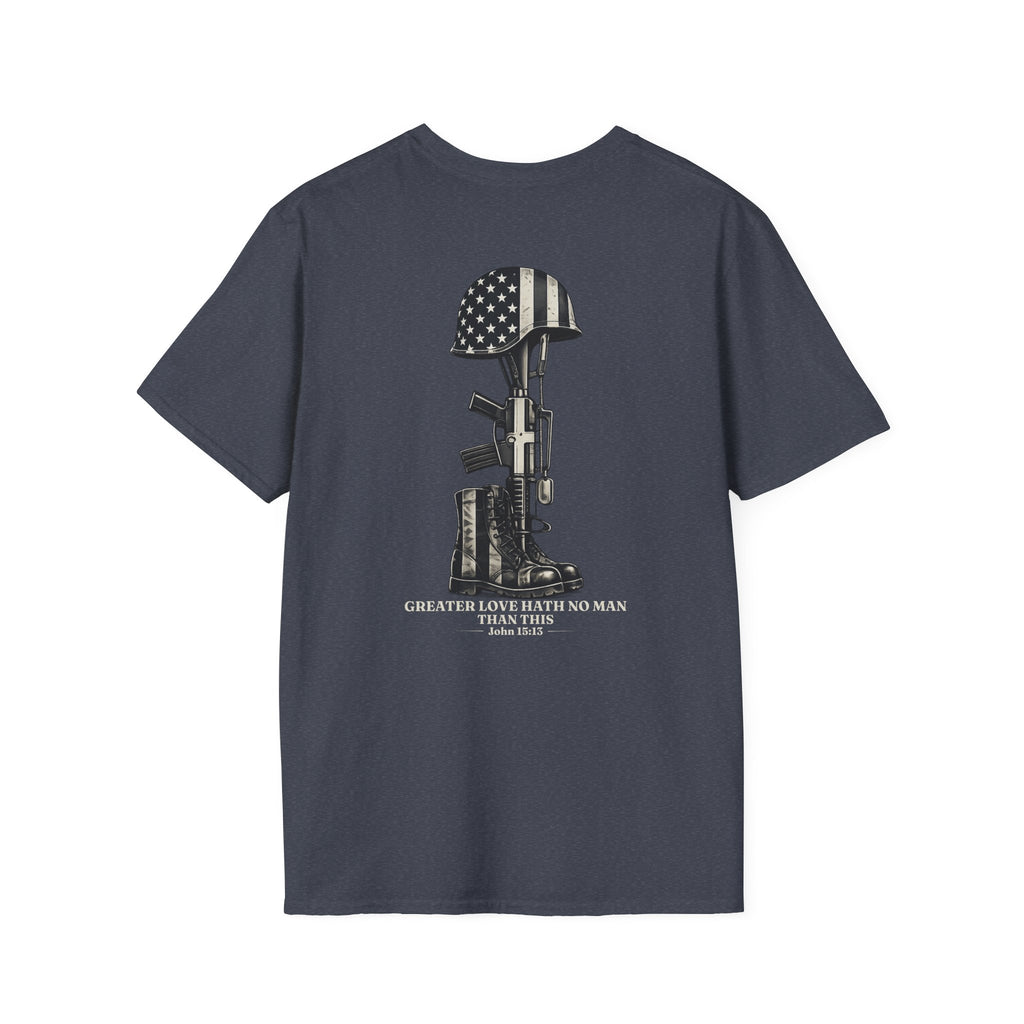 Memorial Military T-Shirt — "Never Forgotten" Fallen Soldier Tribute