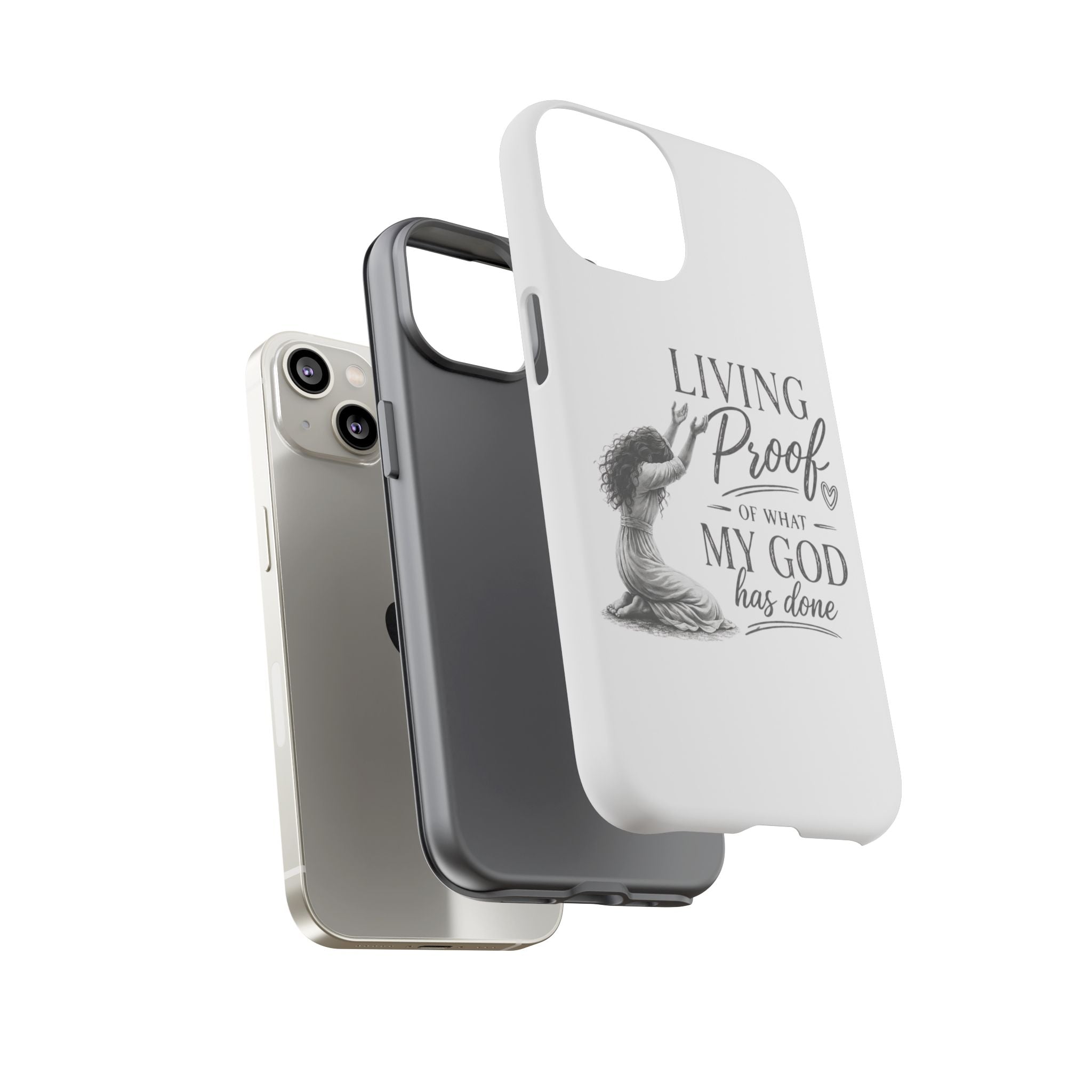 Faith-Inspired Tough Phone Case — "Living Proof of What My God Has Done"