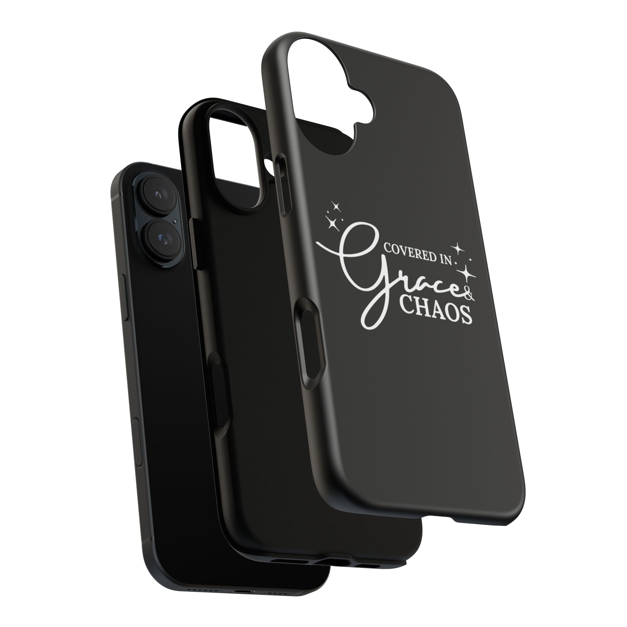Covered in Grace & Chaos Phone Case — Inspirational Black Tough Case